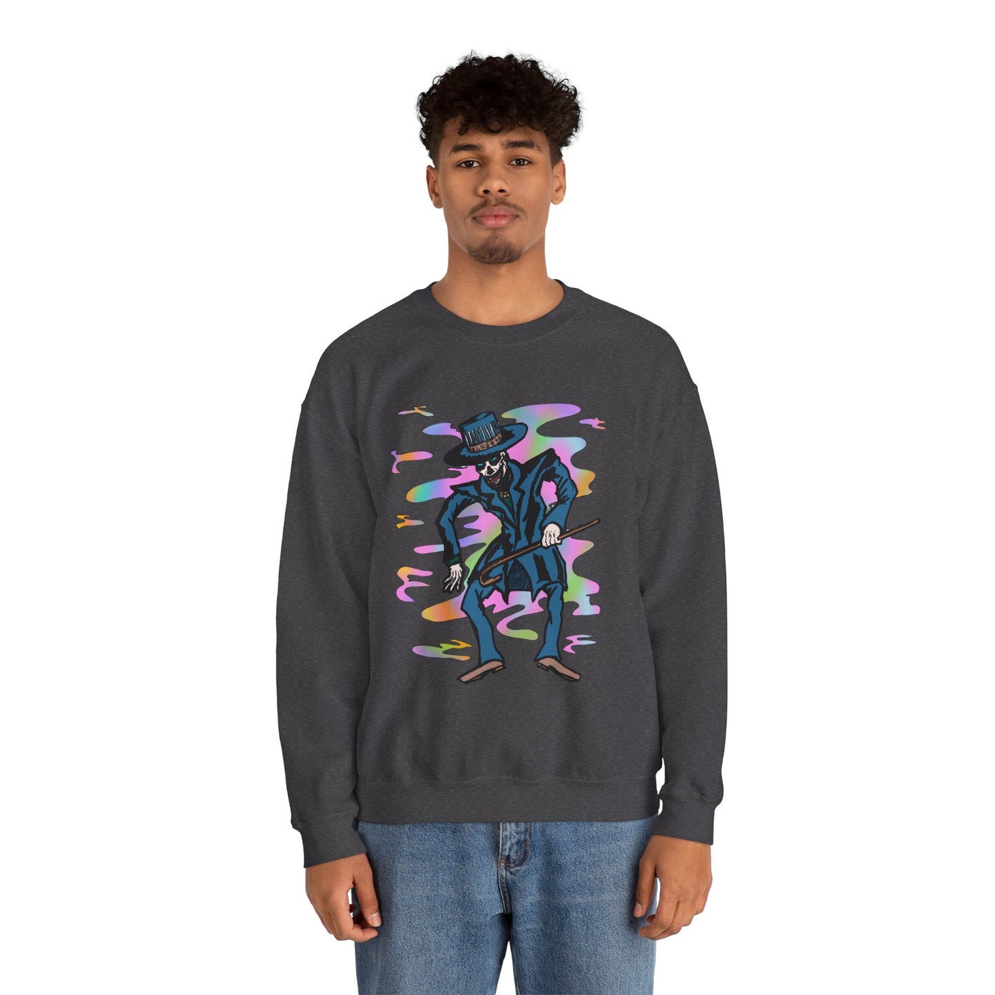 Vibrant Voodoo Graphic Crewneck Sweatshirt - Unisex Halloween Vibe