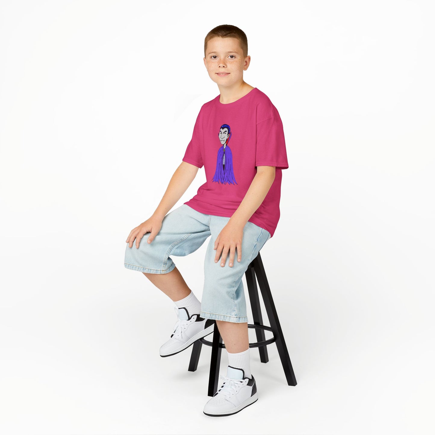 Kids Vampire T-Shirt — Cute Purple Dracula Tee for Halloween
