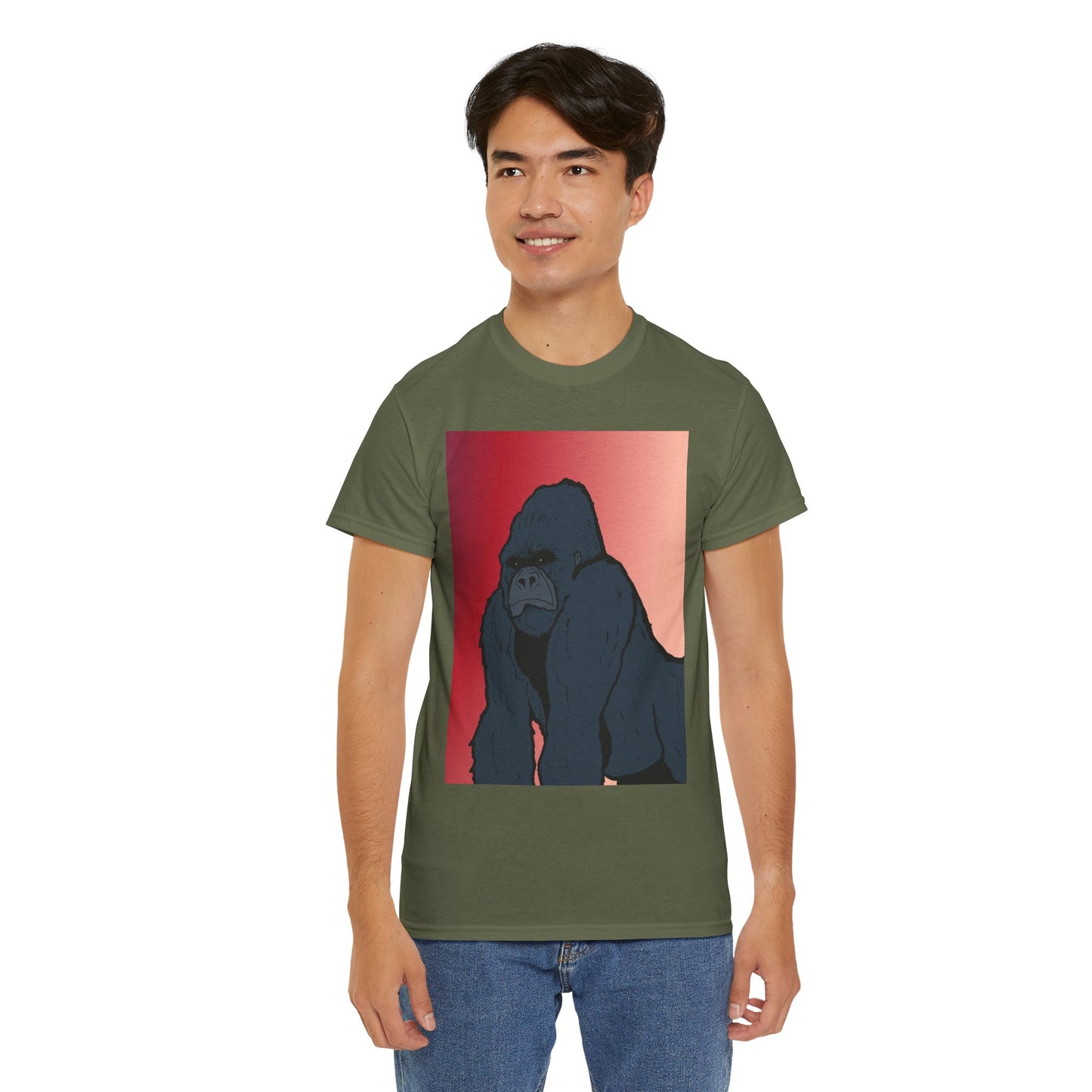 Gorilla Graphic Tee — Vintage Sunset Primate Illustration Shirt