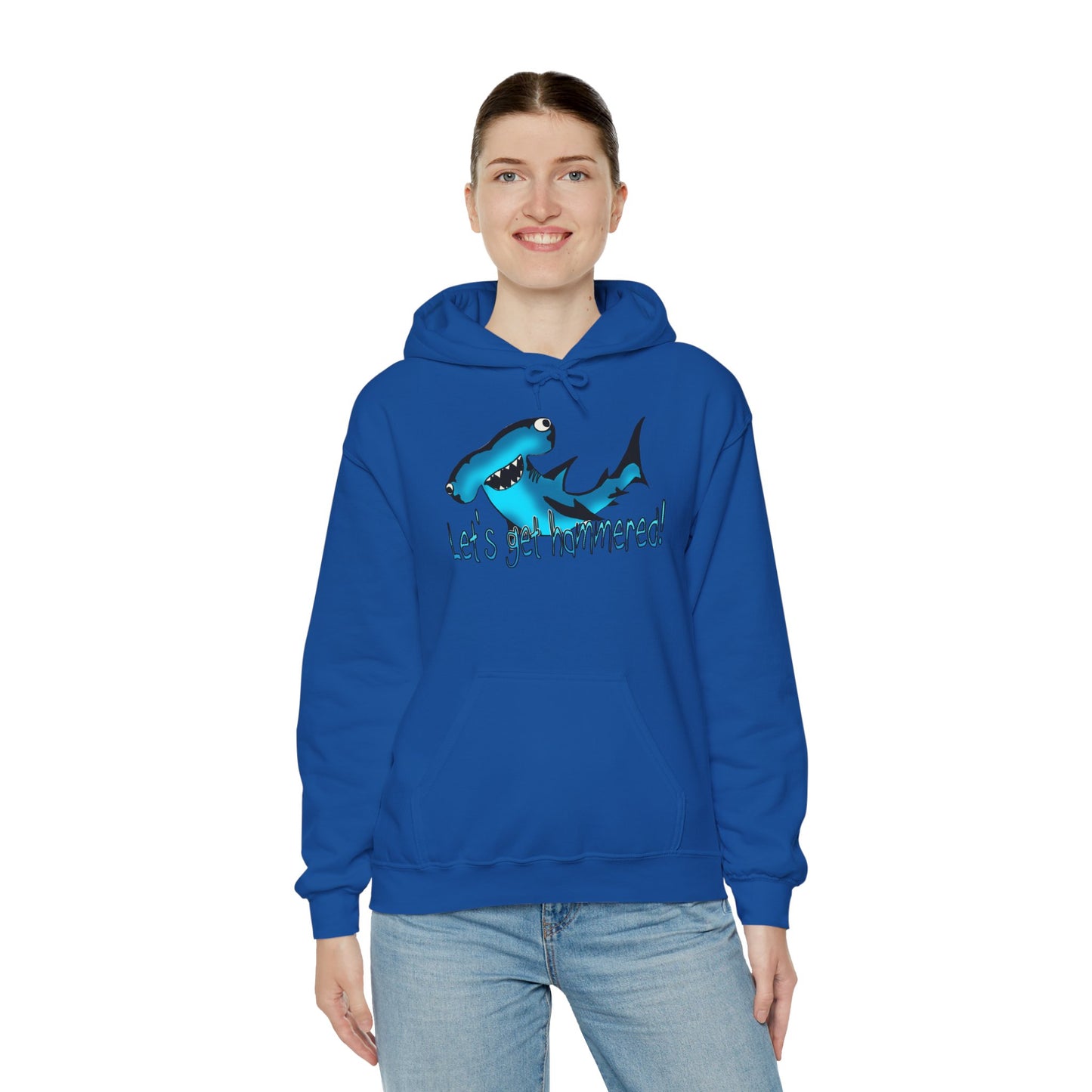 Let's Get Hammered Shark-Themed Unisex Hoodie: Let's Get Fin-tastic, Casual Wear, Gift for Ocean Lovers, Beach Party, Summer Fun