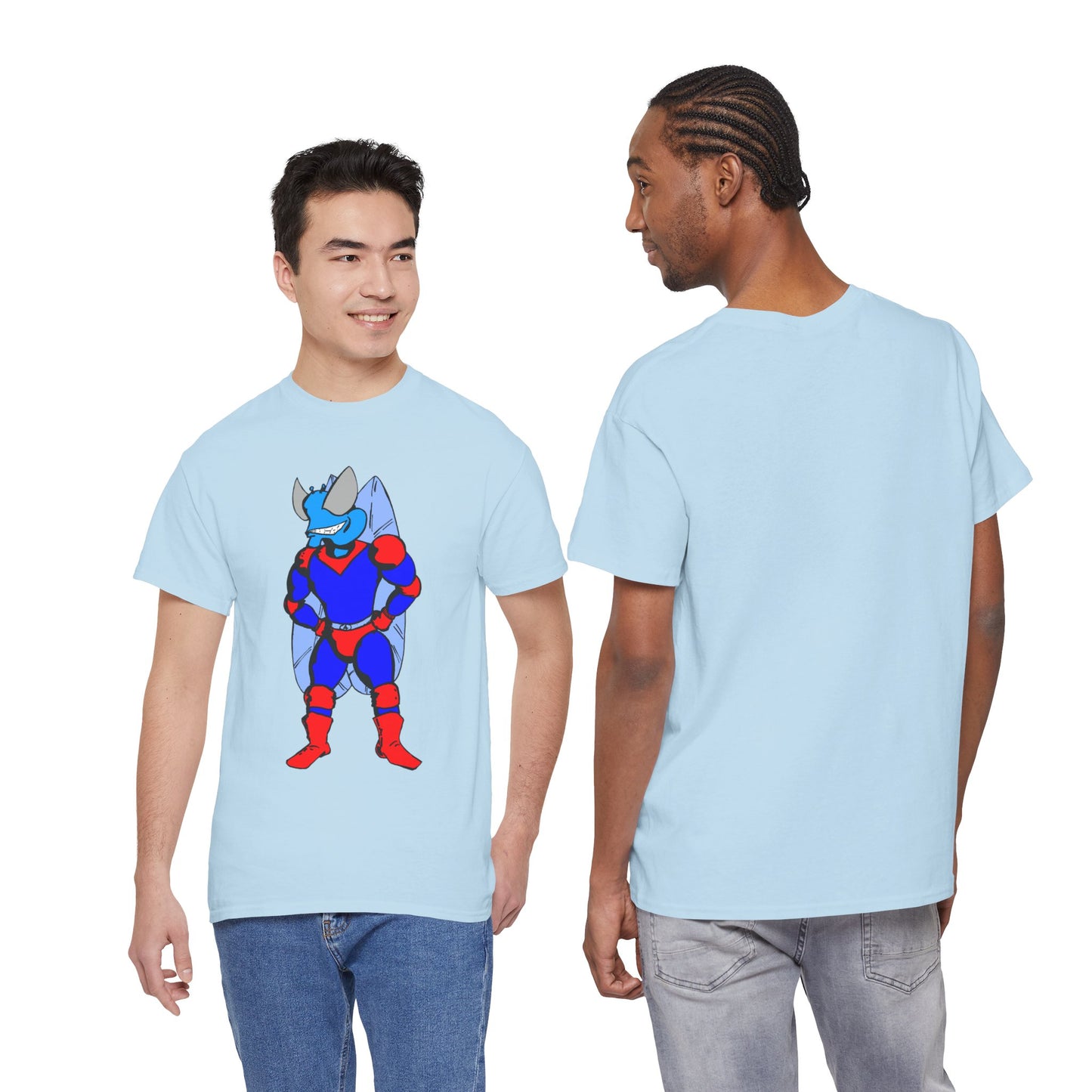 Astro-Fly Hero Graphic Tee - Blue & Red Superhero T-Shirt