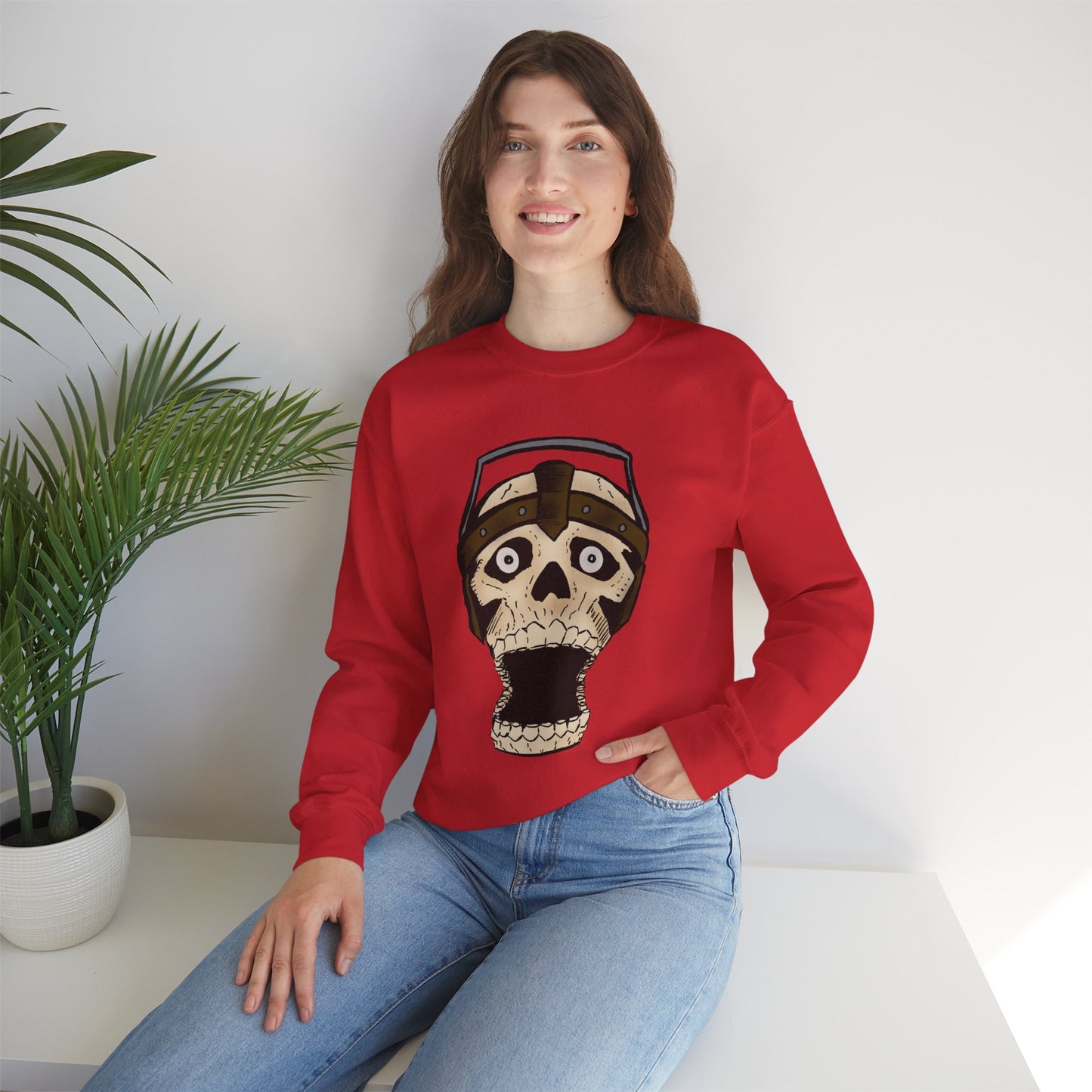Screaming Skull Graphic Crewneck Sweatshirt - Unisex Heavy Blend™