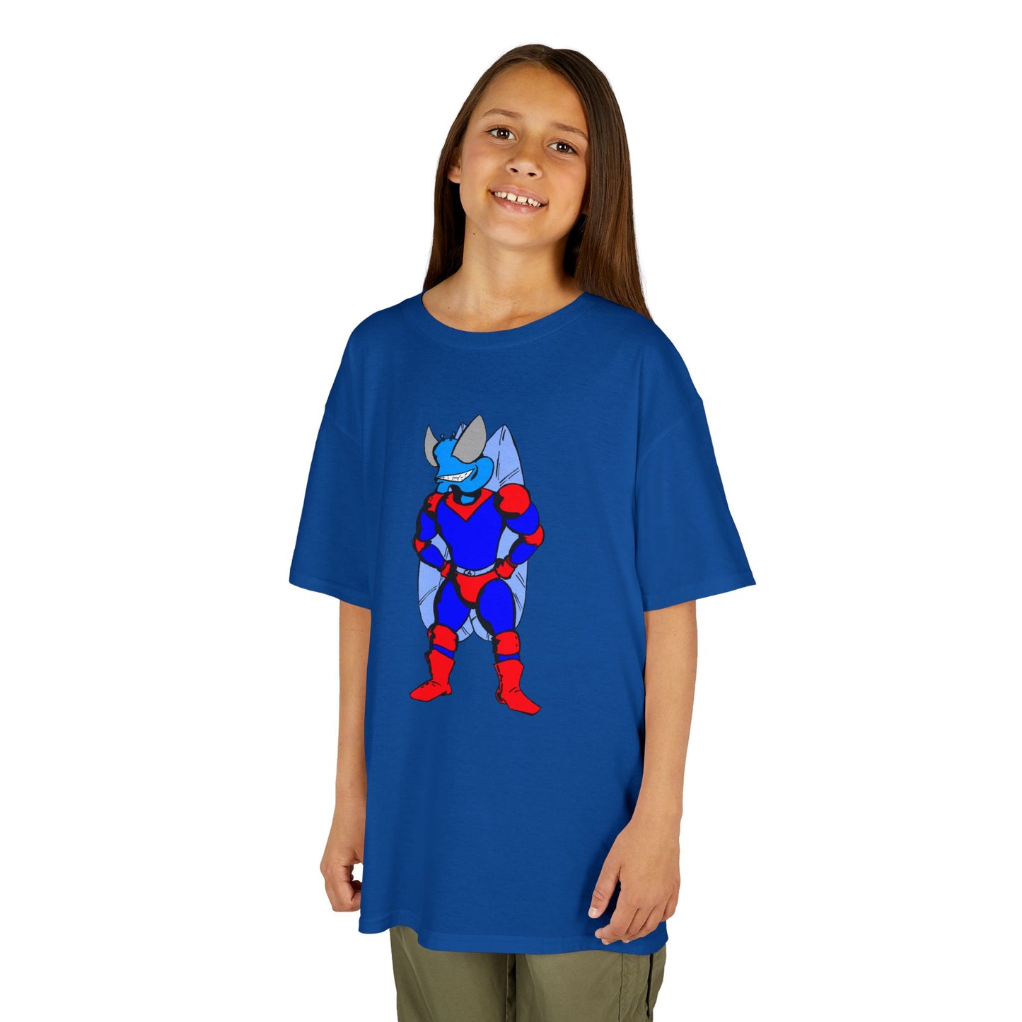 Astro-Fly Kids Superhero T-Shirt — Cute Red & Blue Winged Hero Tee for Boys & Girls