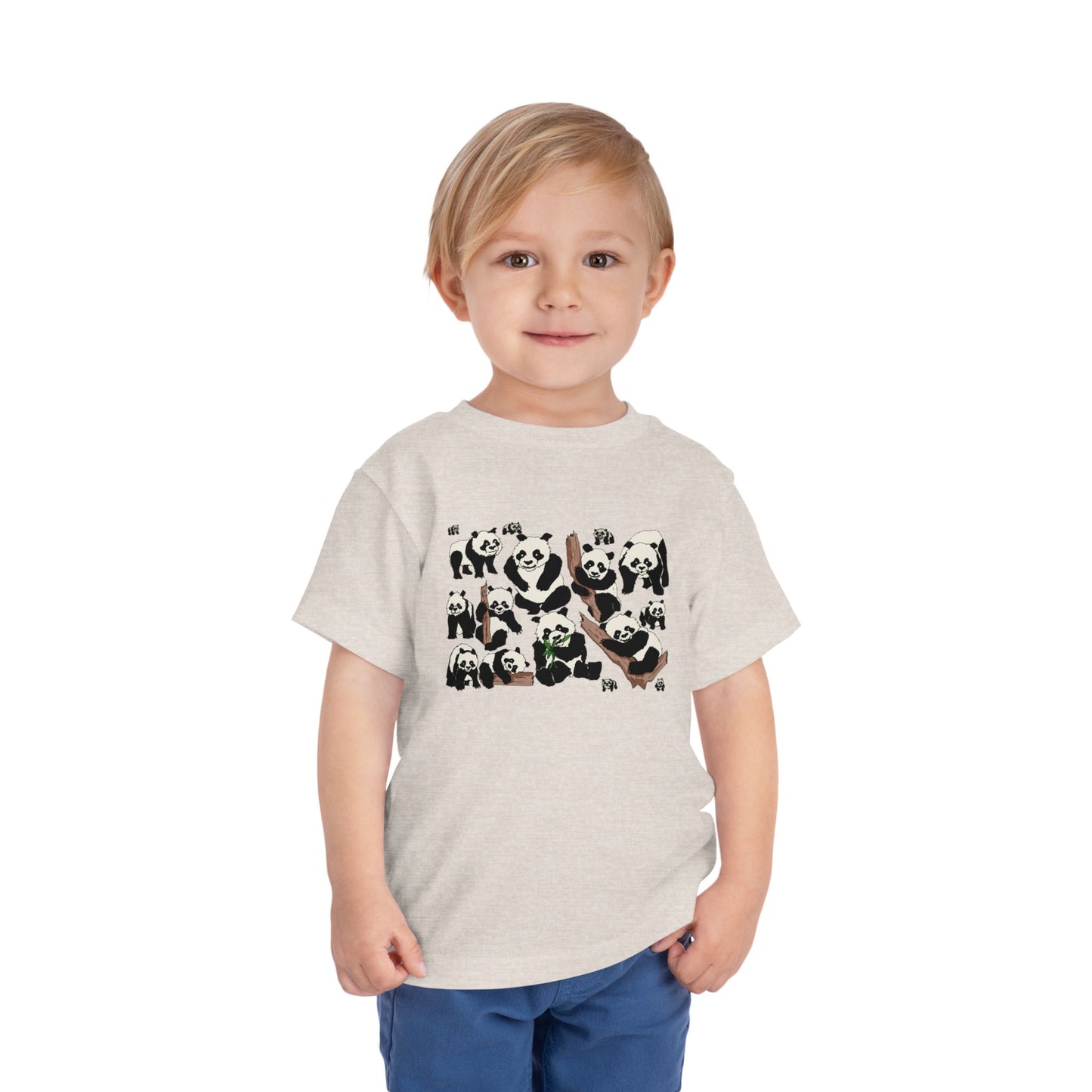 Panda Faces Toddler Tee — Cute Cartoon Panda Print