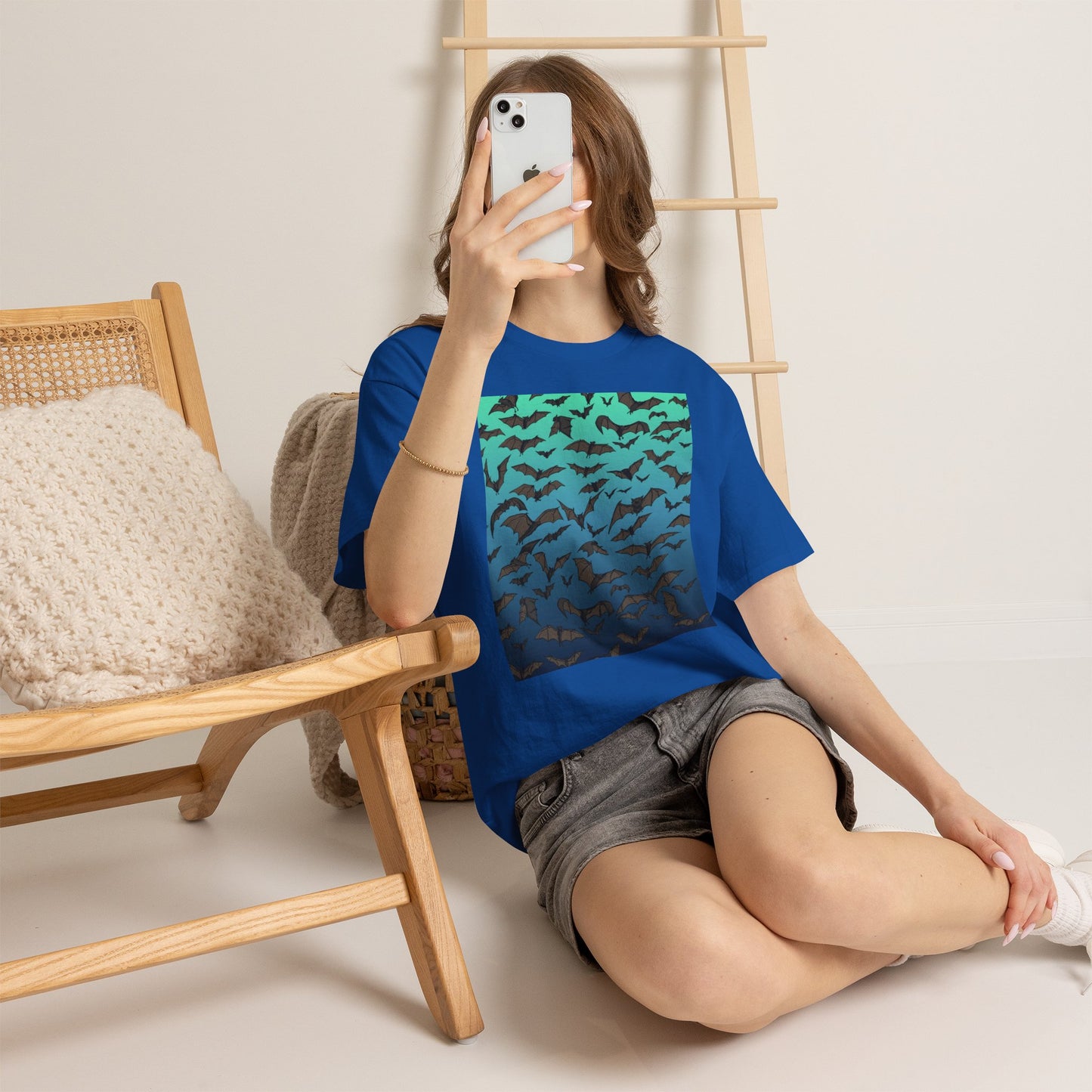 Bat Swarm Graphic Tee — Gradient Night Flight T-Shirt