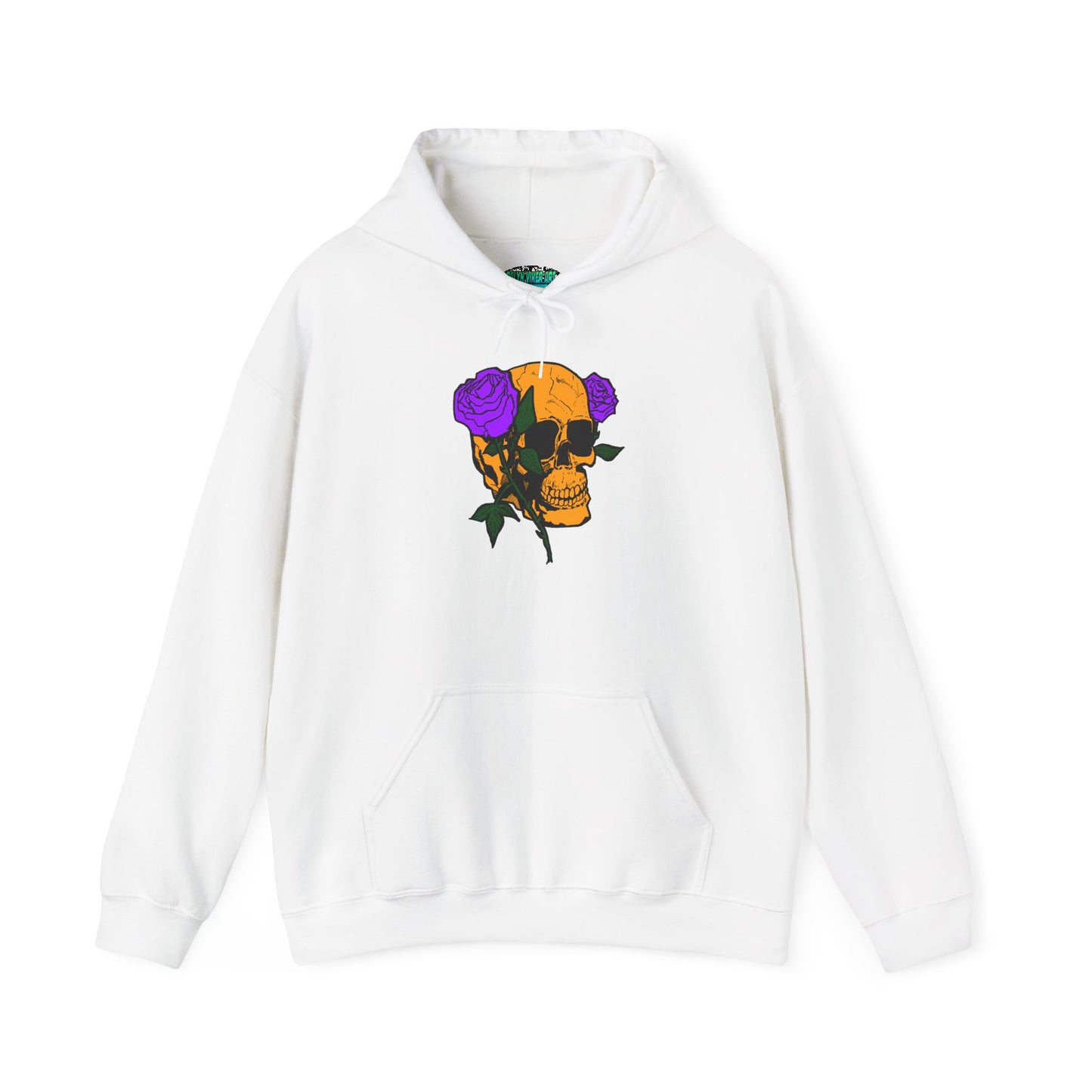 Skull & Roses Hooded Sweatshirt - Unisex Heavy Blend, Perfect for Halloween, Casual Wear, Street Style, Gifts for Her, Trendy Fashion