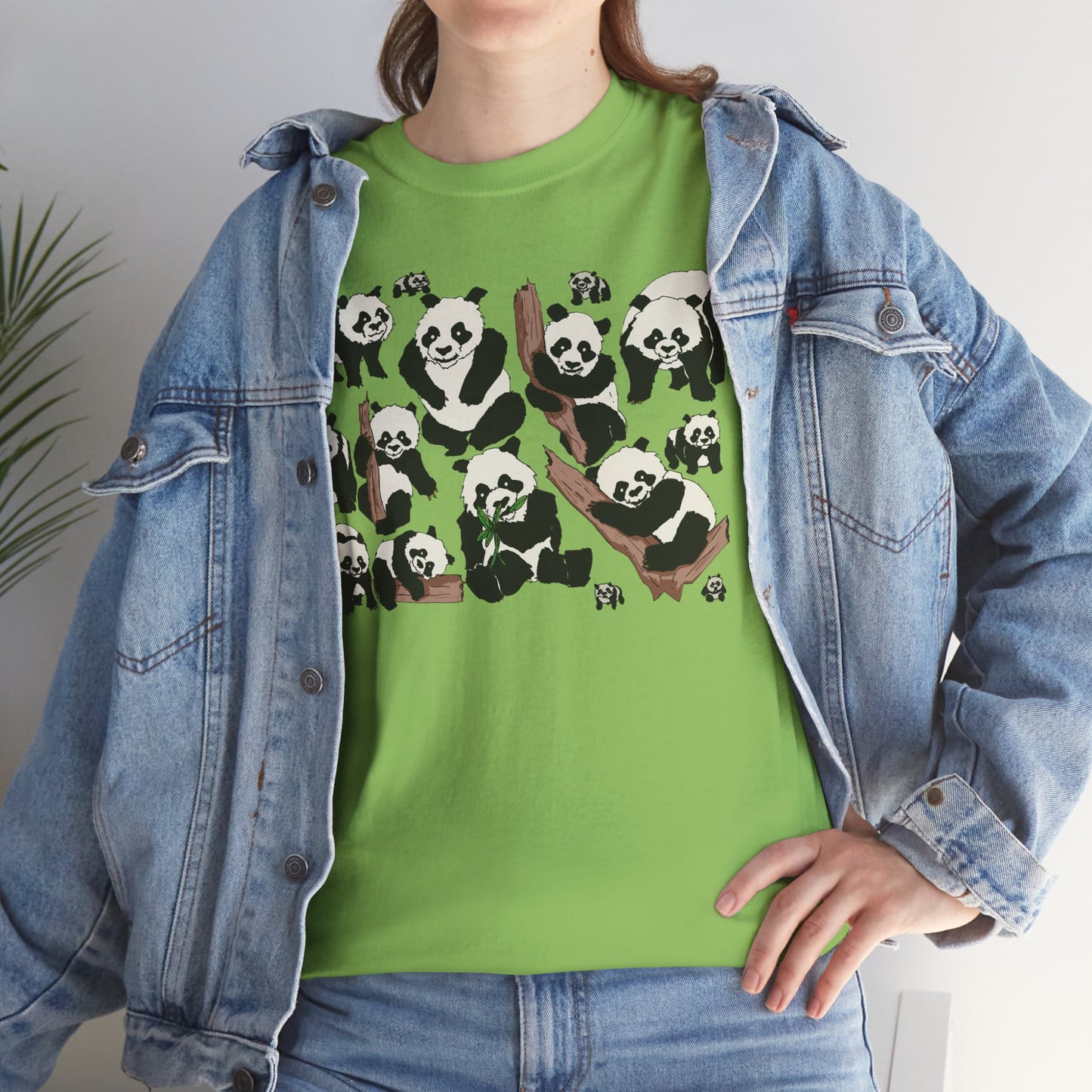 Cute Panda Design Unisex Heavy Cotton Tee | Animal Lover Gift, Casual Wear, Eco-Friendly Apparel, Nature Enthusiast Clothing