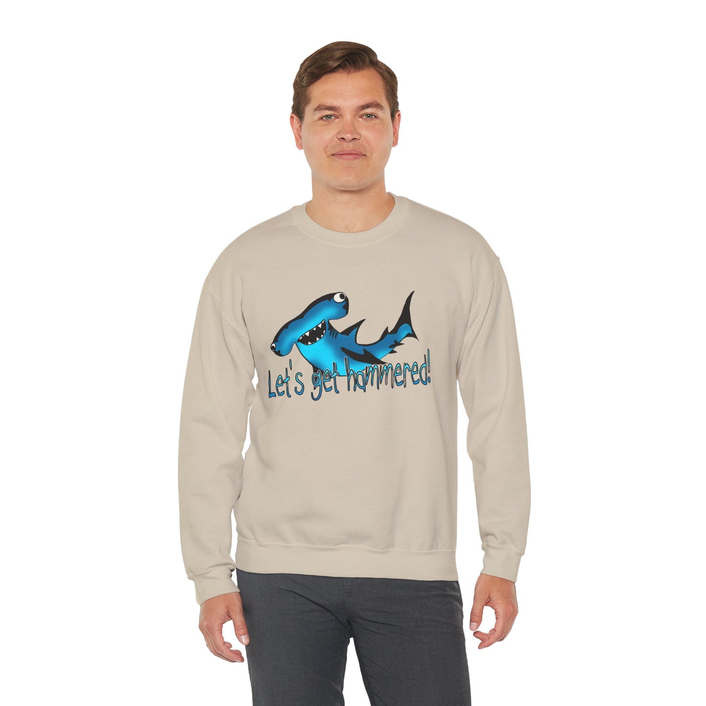 Harley Hammerhead Playful Shark Sweatshirt - 'Let's Get Hammered' Crewneck