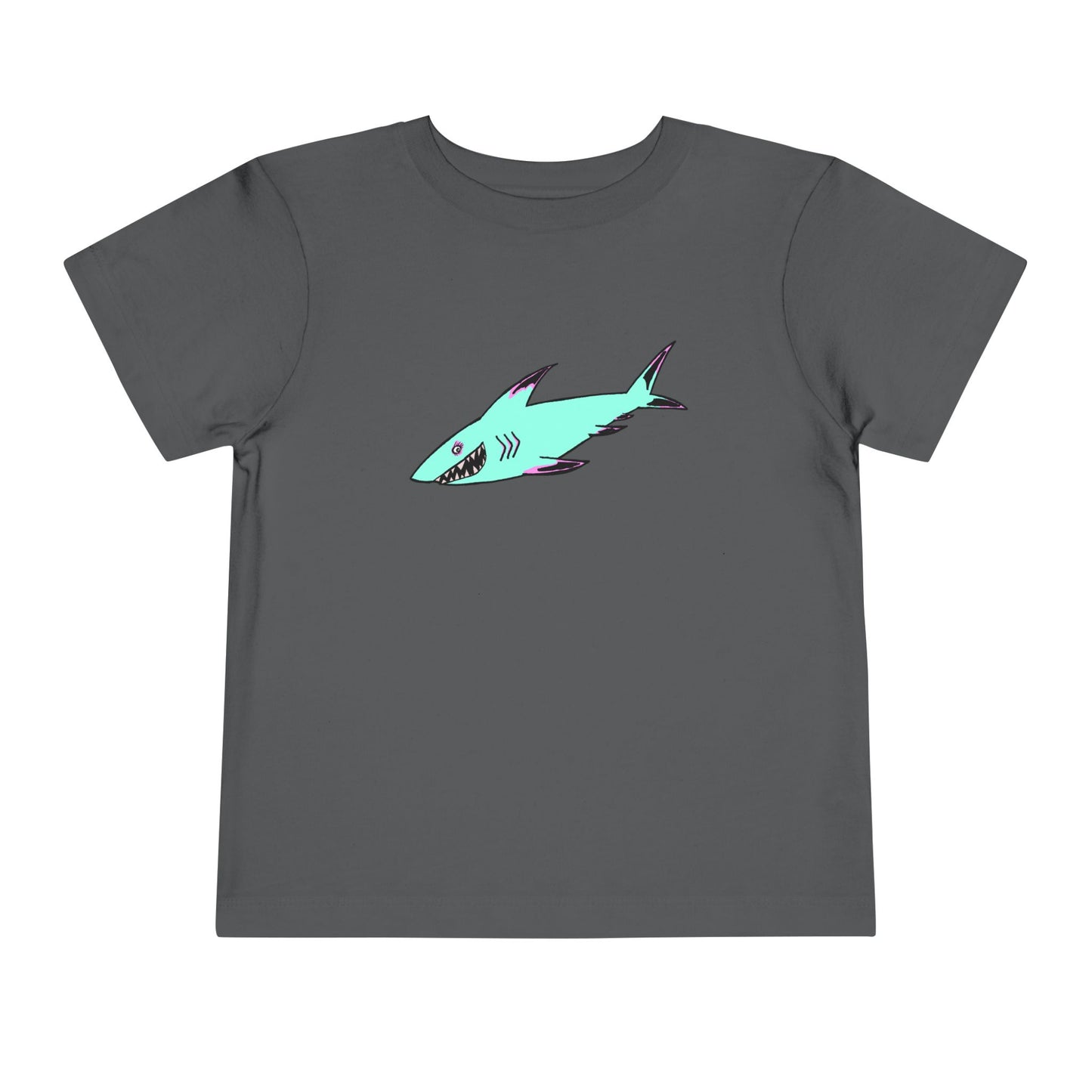 Toddler Tee — Cute Teal Shark Graphic Kids T‑Shirt