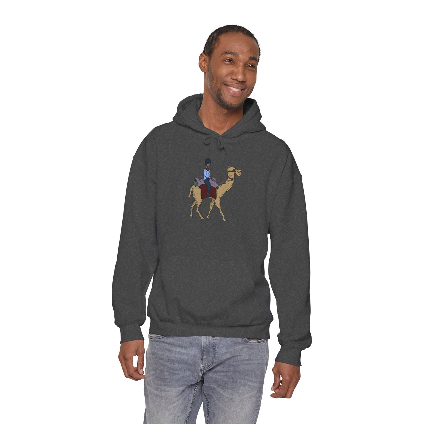 Camel Ride Hoodie, Cozy Unisex Pullover Sweatshirt, Fun Animal Lover Gift, Perfect for Travel & Adventure Enthusiasts
