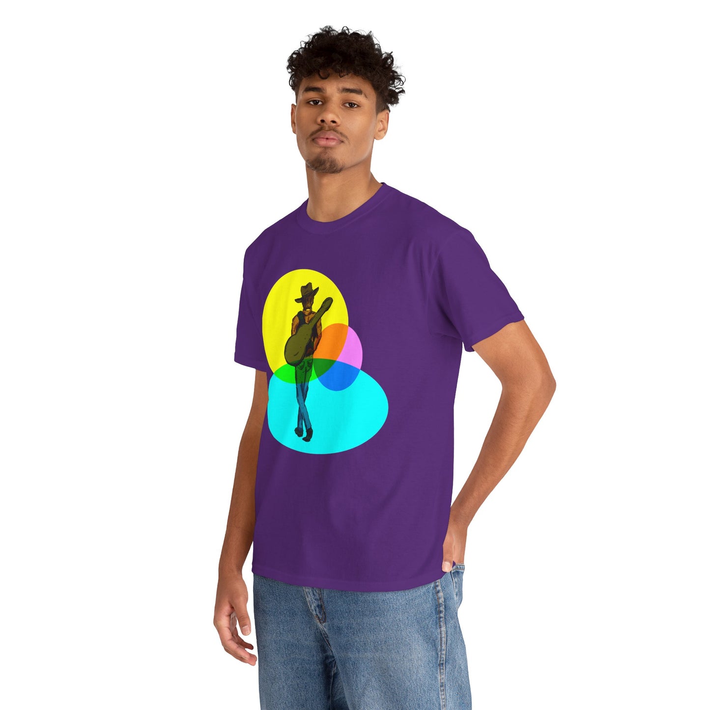Cowboy Guitar Tee — Colorful Music T‑Shirt