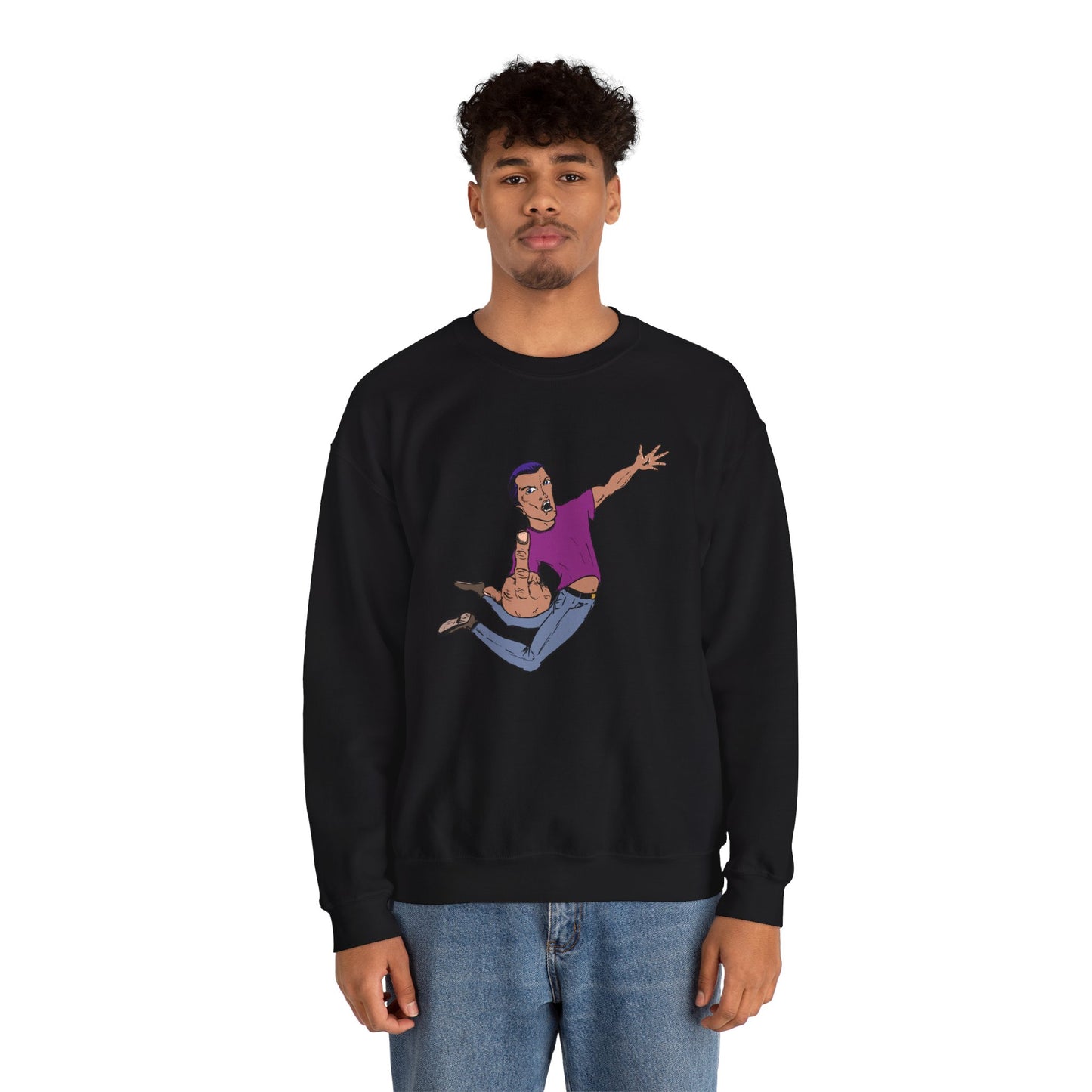 Flying Eff Dynamic Cartoon Character Crewneck Sweatshirt