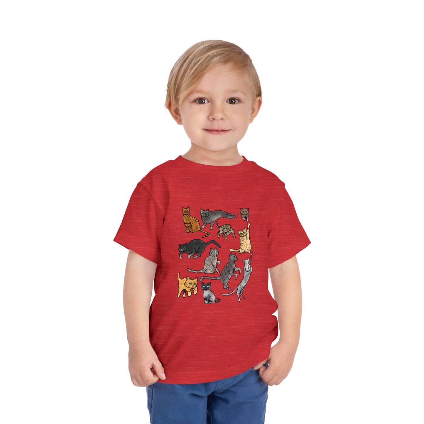 Toddler Tee — Playful Cat Pack Graphic Shirt for Kids