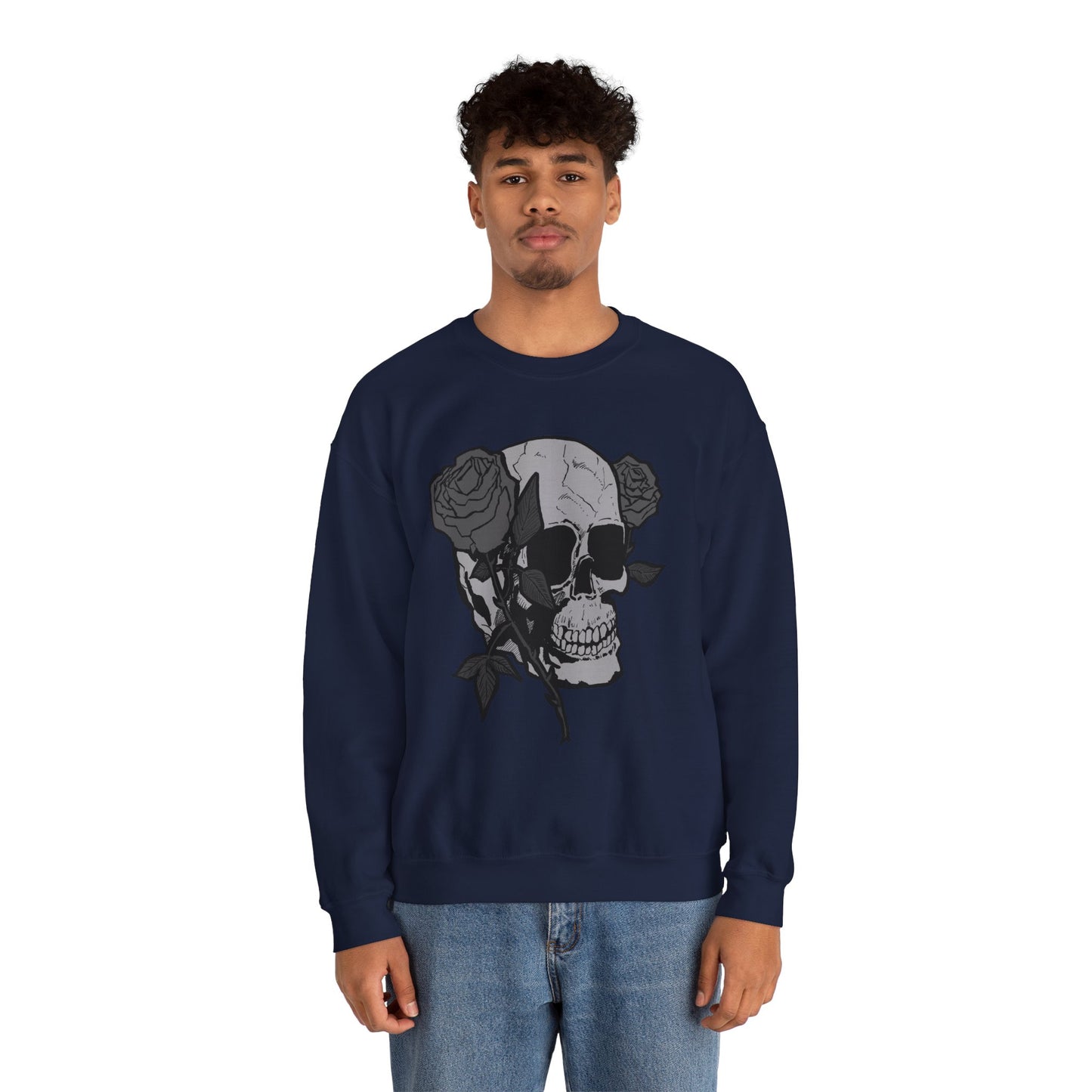Skull and Roses Crewneck Sweatshirt - Unisex Heavy Blend™