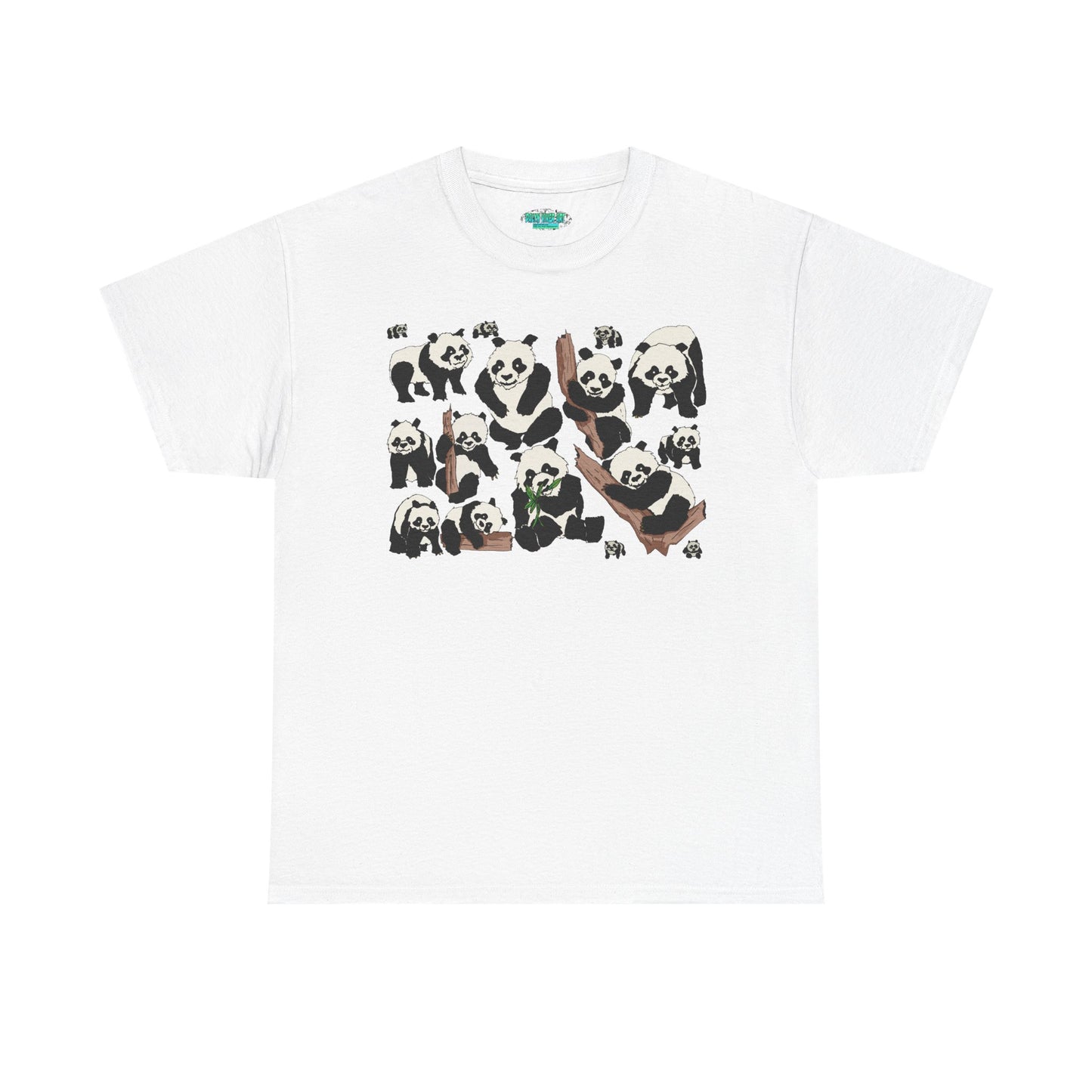 Cute Panda Design Unisex Heavy Cotton Tee | Animal Lover Gift, Casual Wear, Eco-Friendly Apparel, Nature Enthusiast Clothing