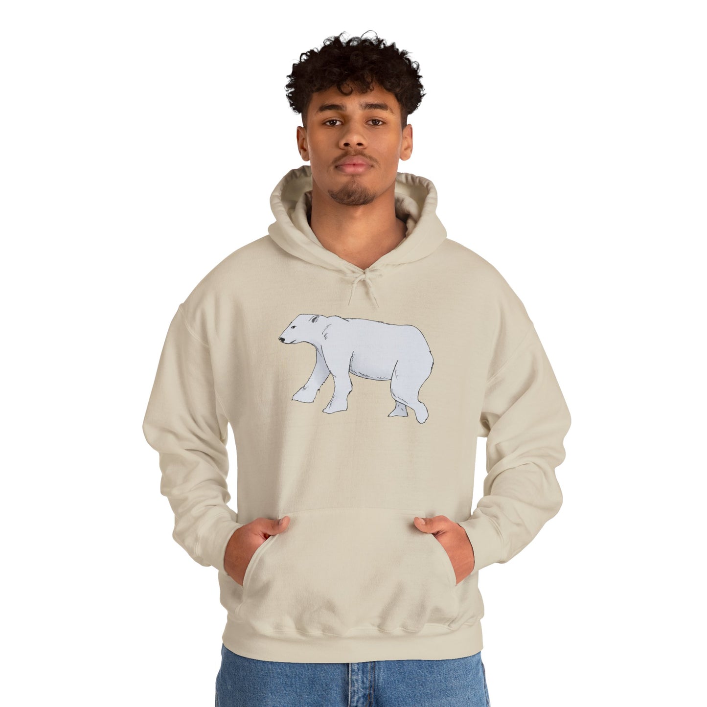 Cozy Polar Bear Hoodie - Warm Winter Fashion, Unisex Sweatshirt, Gift for Animal Lovers, Perfect for Cold Days, Cute Outdoor Wear