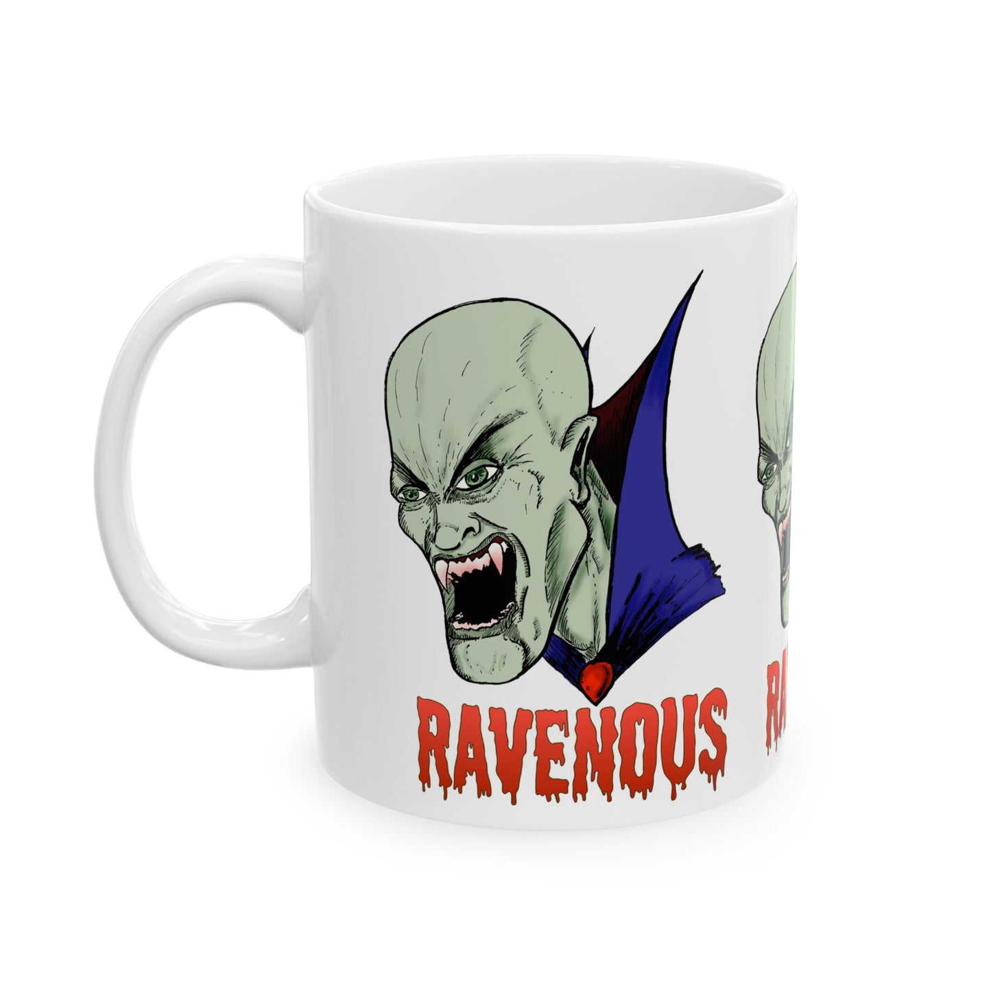 Vampire Mug, Ravenous Bloodthirsty Creature Horror Gothic 11oz/15oz Ceramic Mug