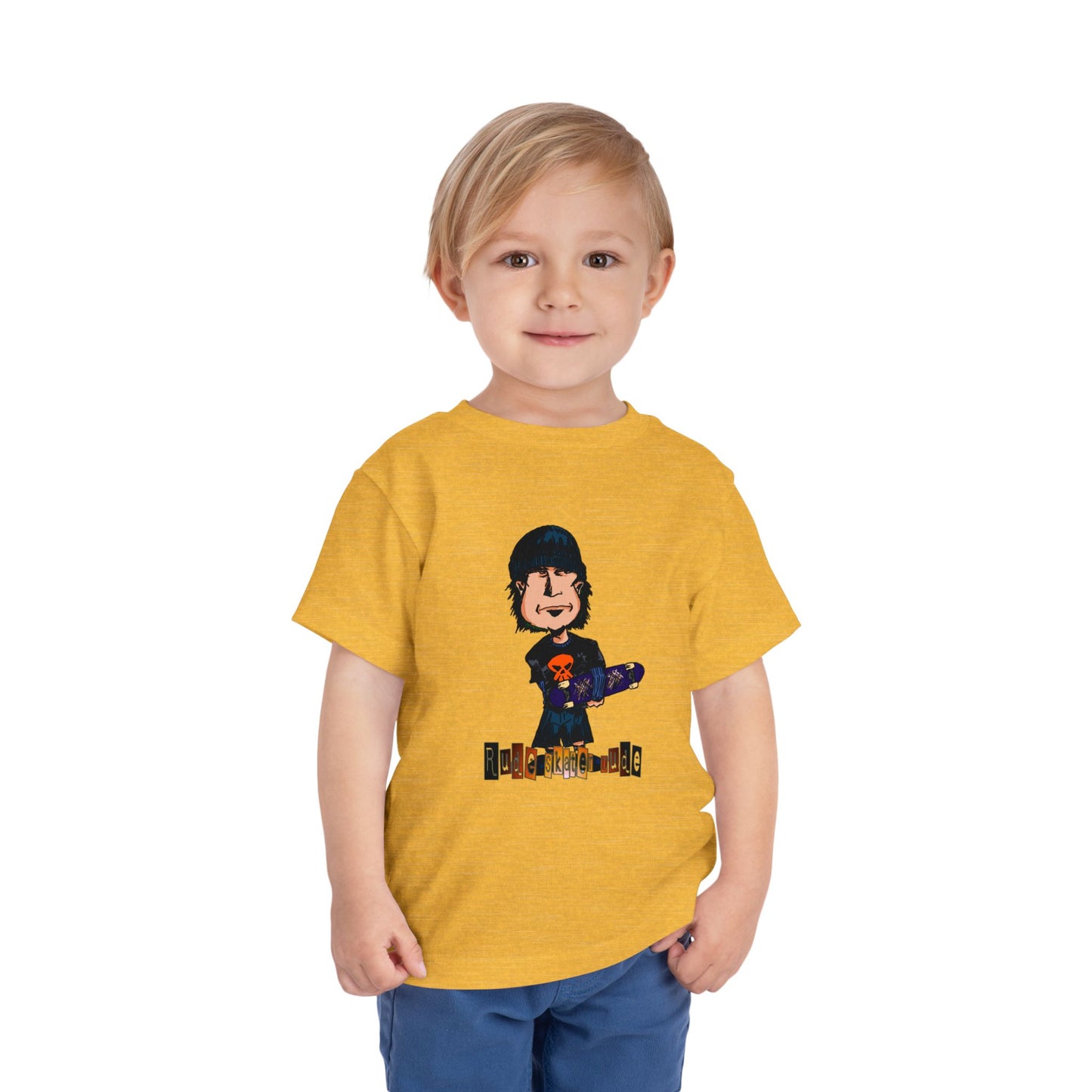 Toddler Tee — Cute Rude Skater Dude Kid Skateboard Graphic Shirt