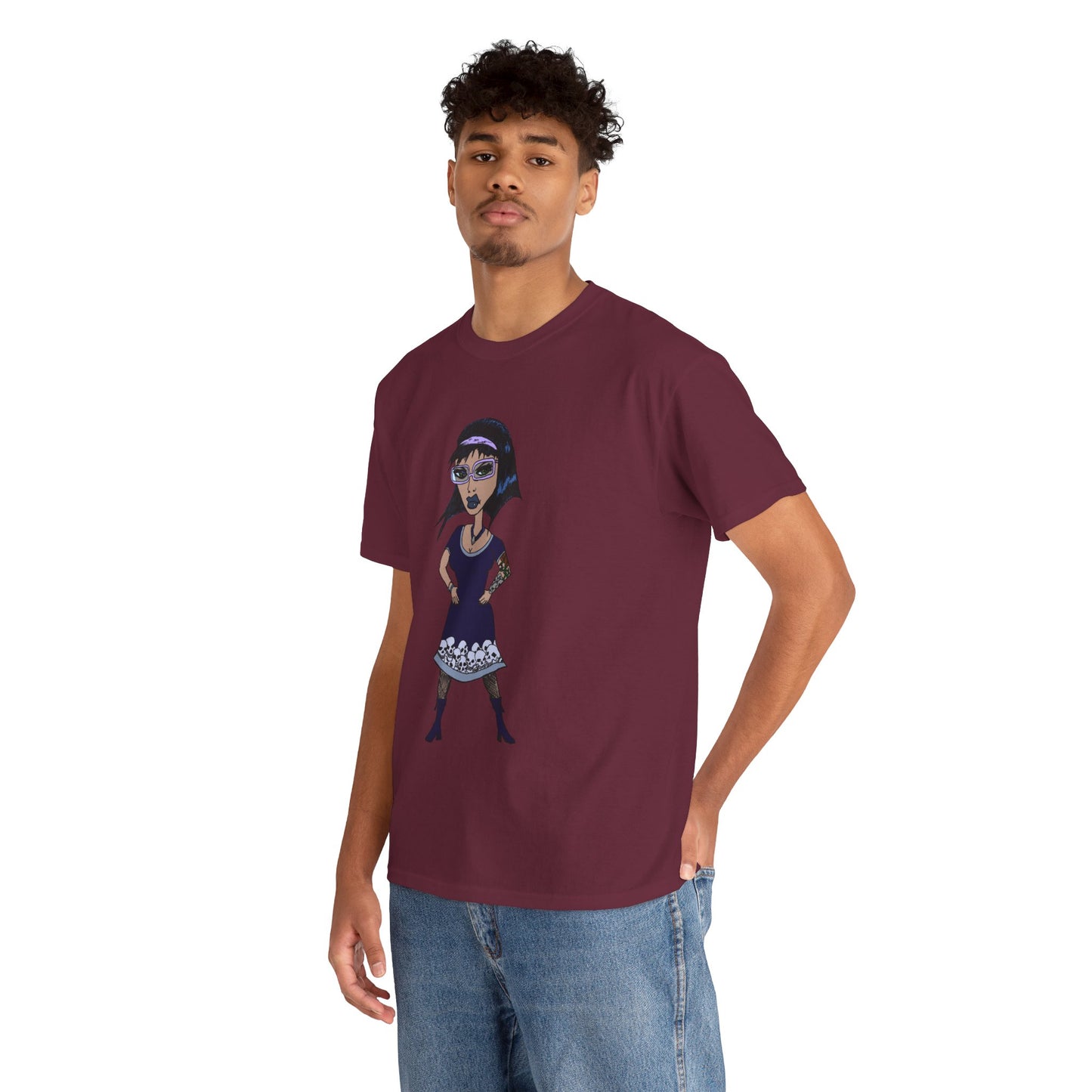 Gothic Doll T-Shirt — Retro Vampire Girl Graphic Tee
