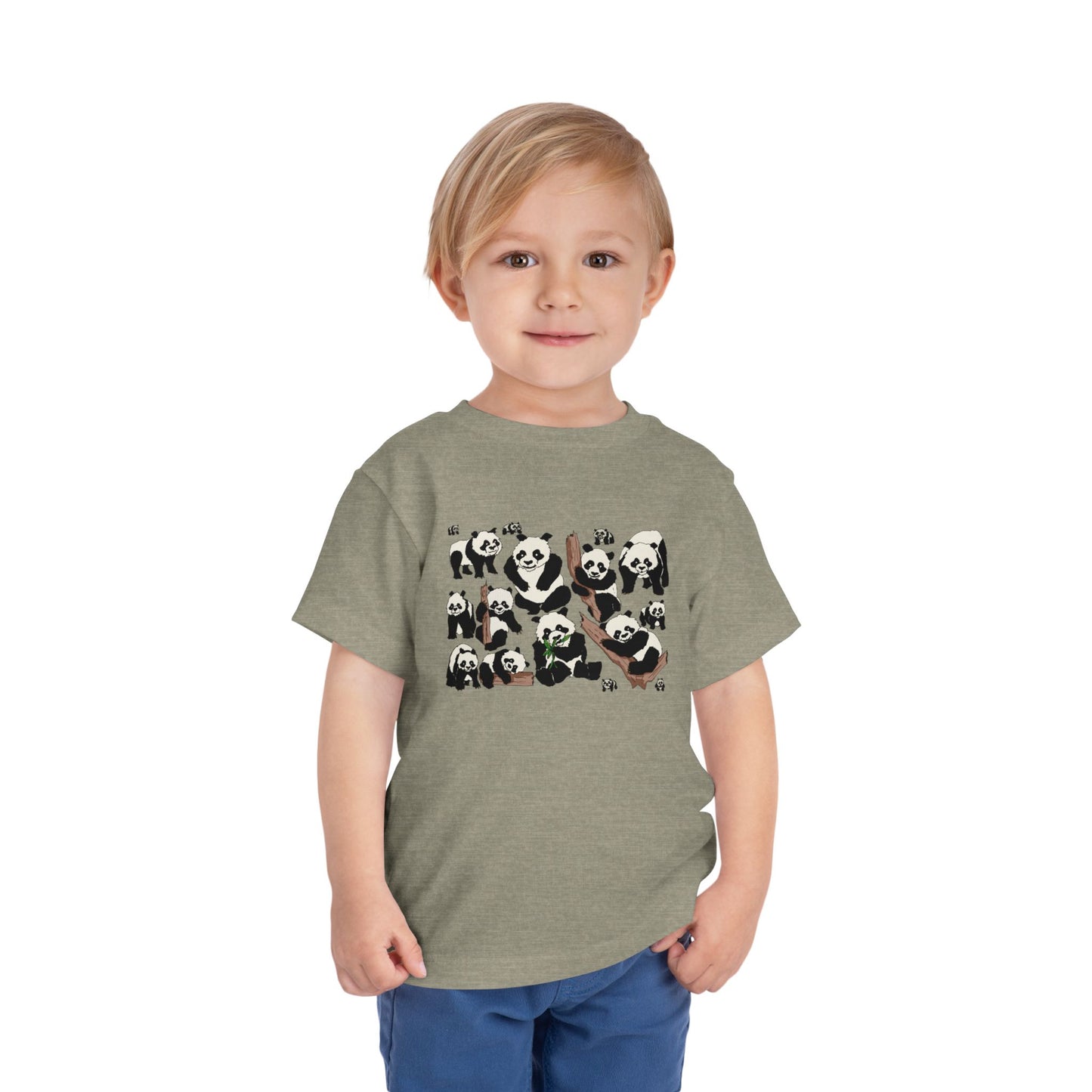 Panda Faces Toddler Tee — Cute Cartoon Panda Print