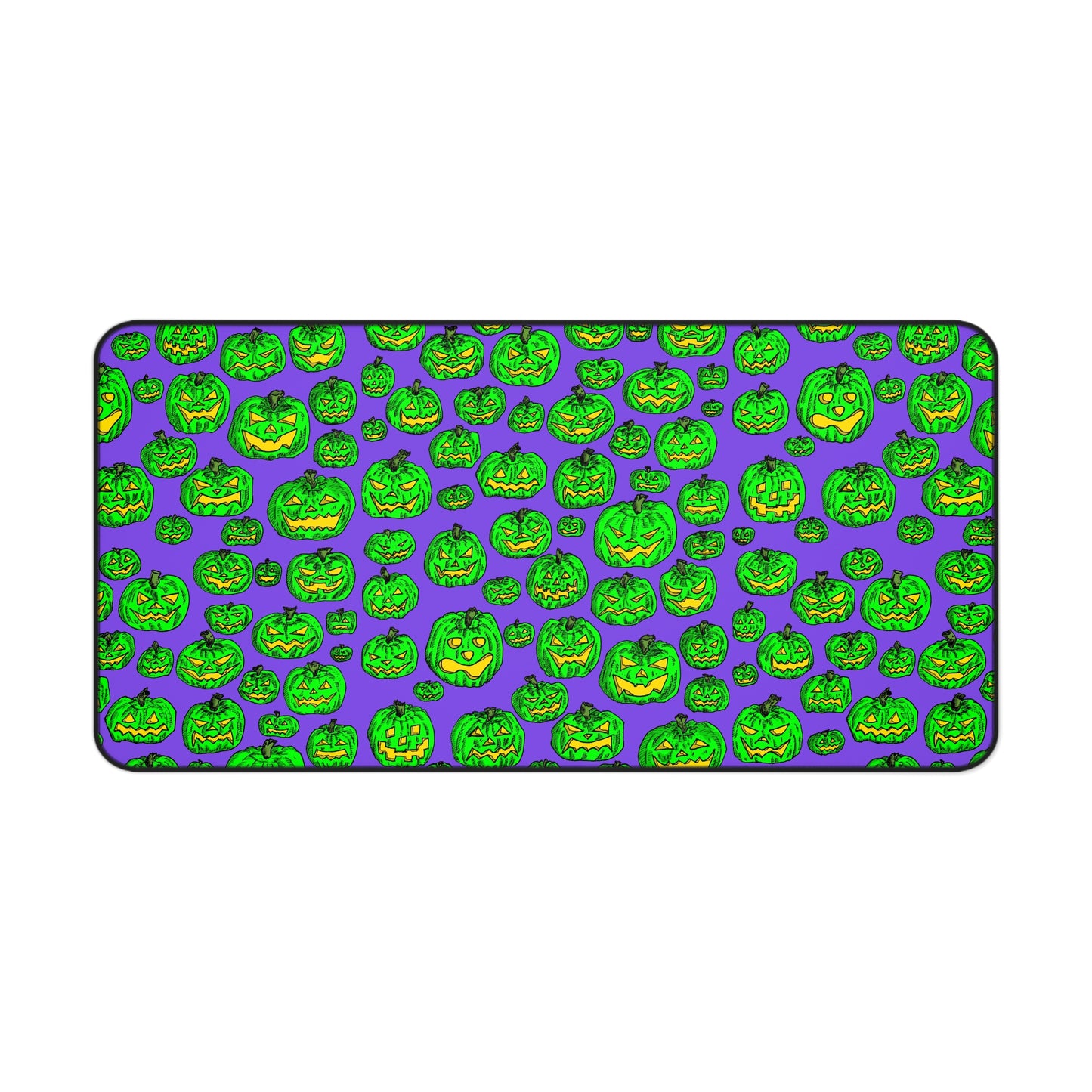 Fun Halloween Desk Mat, Pumpkin Pattern, Office Decor, Gaming Setup, Eco-Friendly Material, Gift for Spooky Season