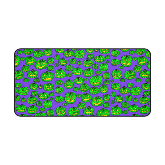 Fun Halloween Desk Mat, Pumpkin Pattern, Office Decor, Gaming Setup, Eco-Friendly Material, Gift for Spooky Season