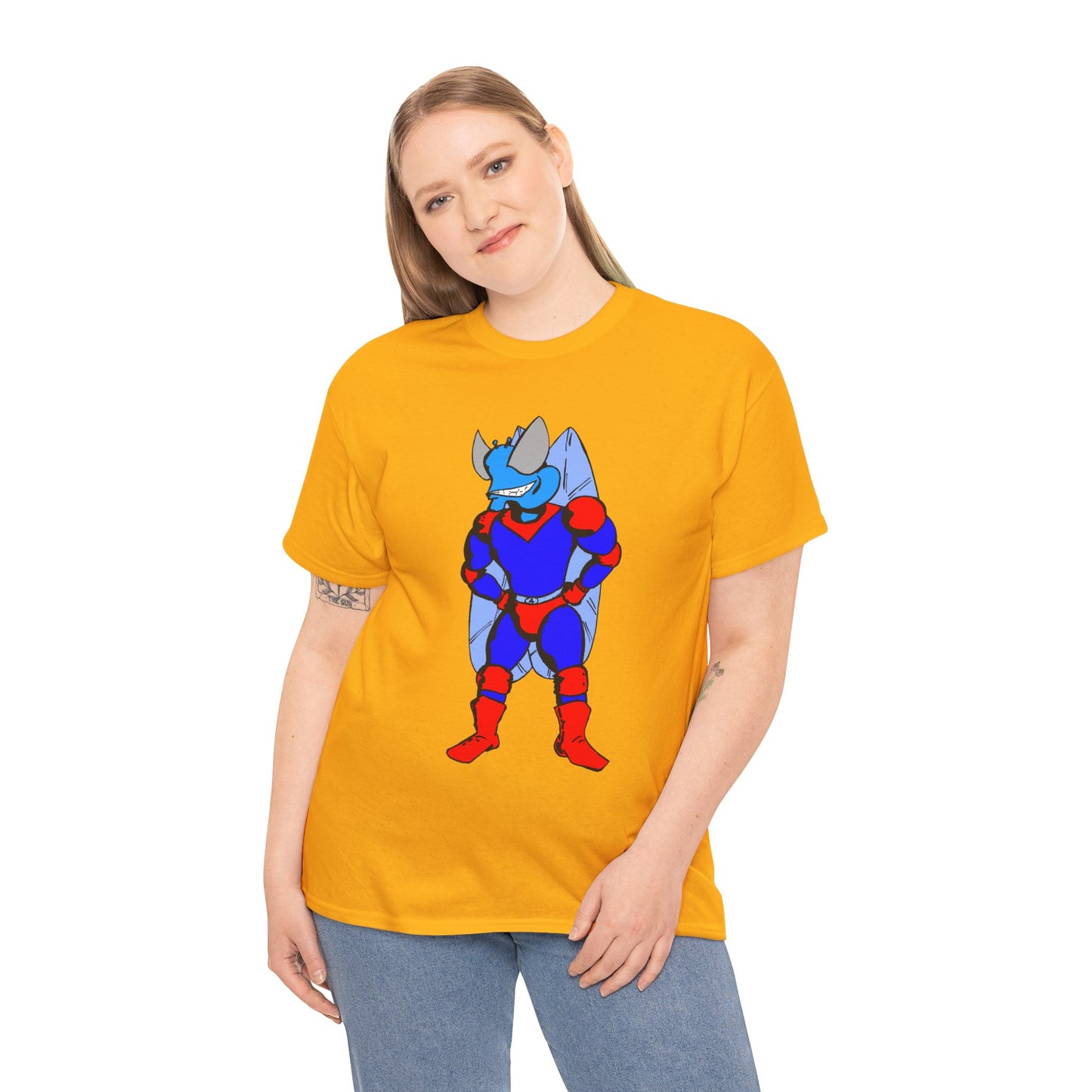 Astro-Fly Hero Graphic Tee - Blue & Red Superhero T-Shirt