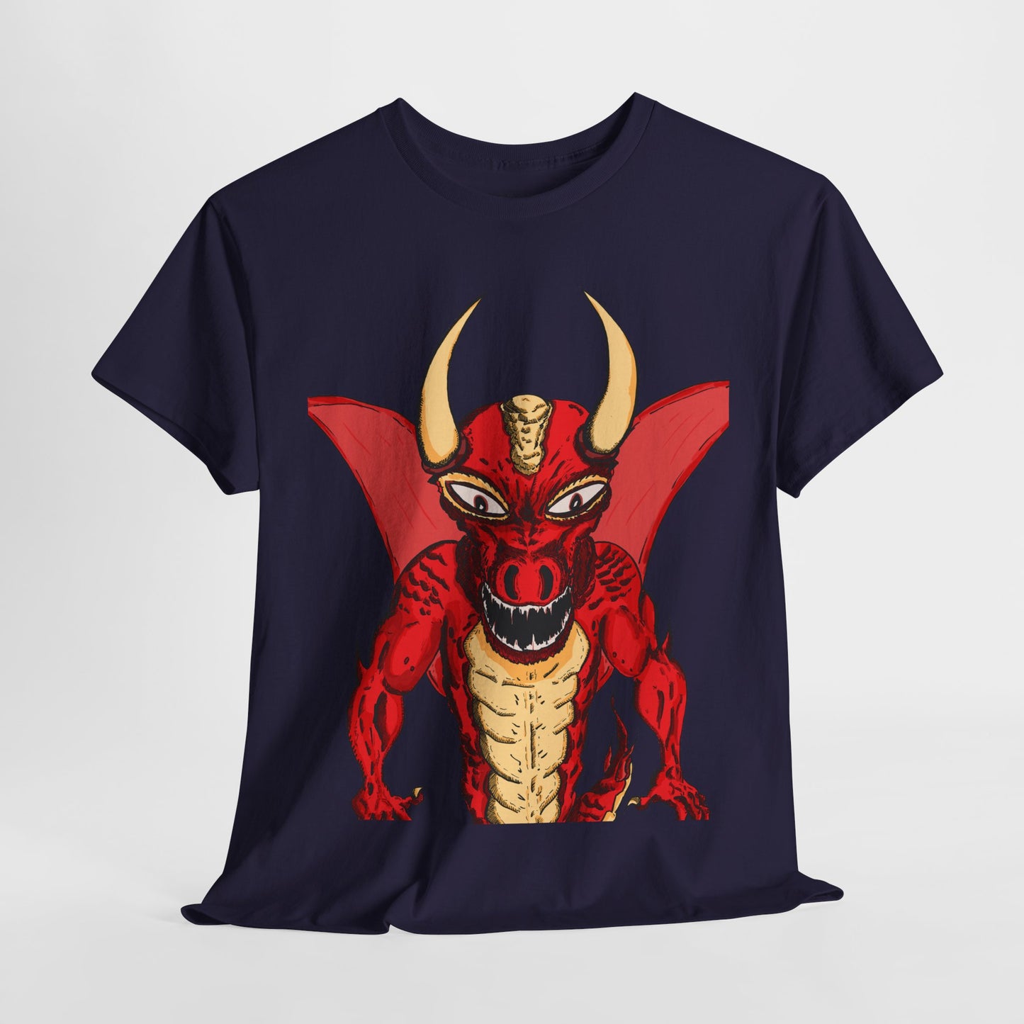 Bold Red Dragon Unisex Heavy Cotton Tee | Graphic Shirt for Anime Fans, Party Wear, Casual Outfit, Gift for Him/Her