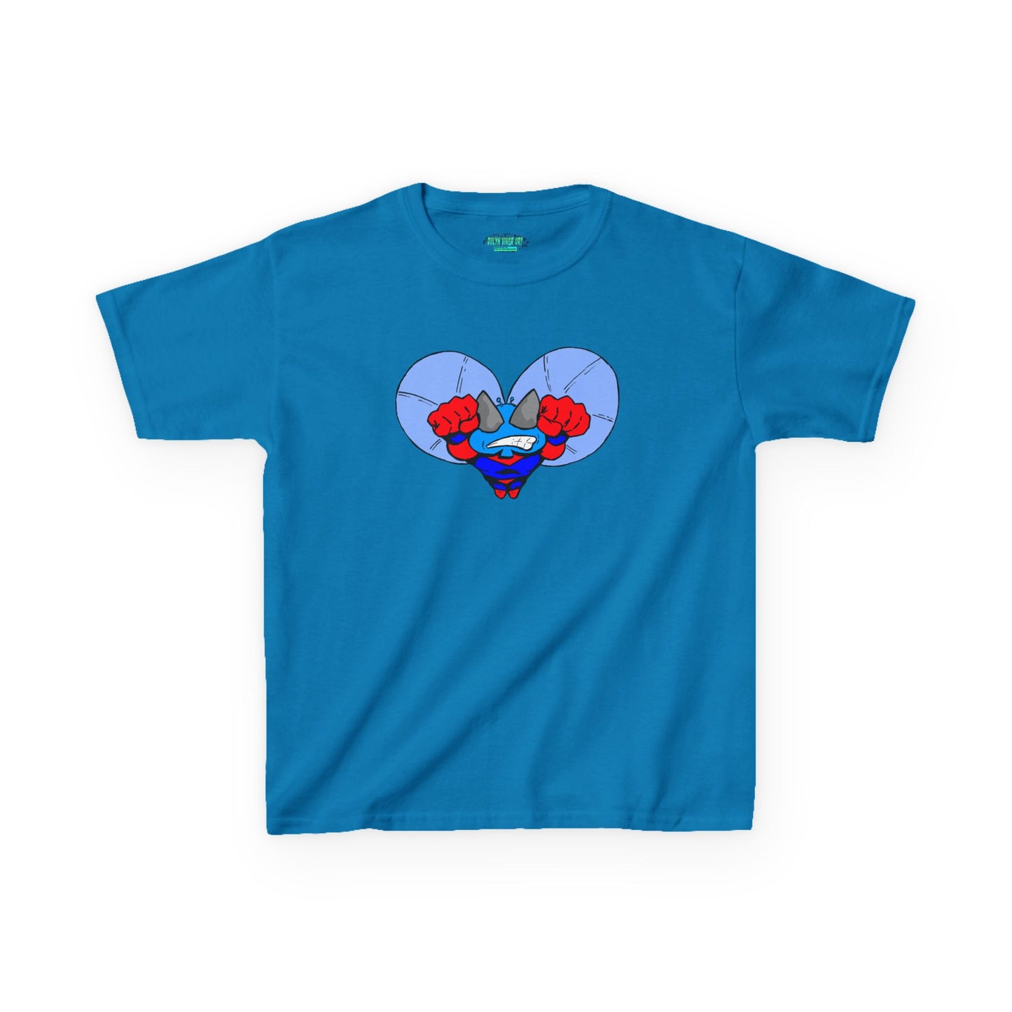 Astro-Fly Kids Superhero T‑Shirt — Cute Blue Hero Design
