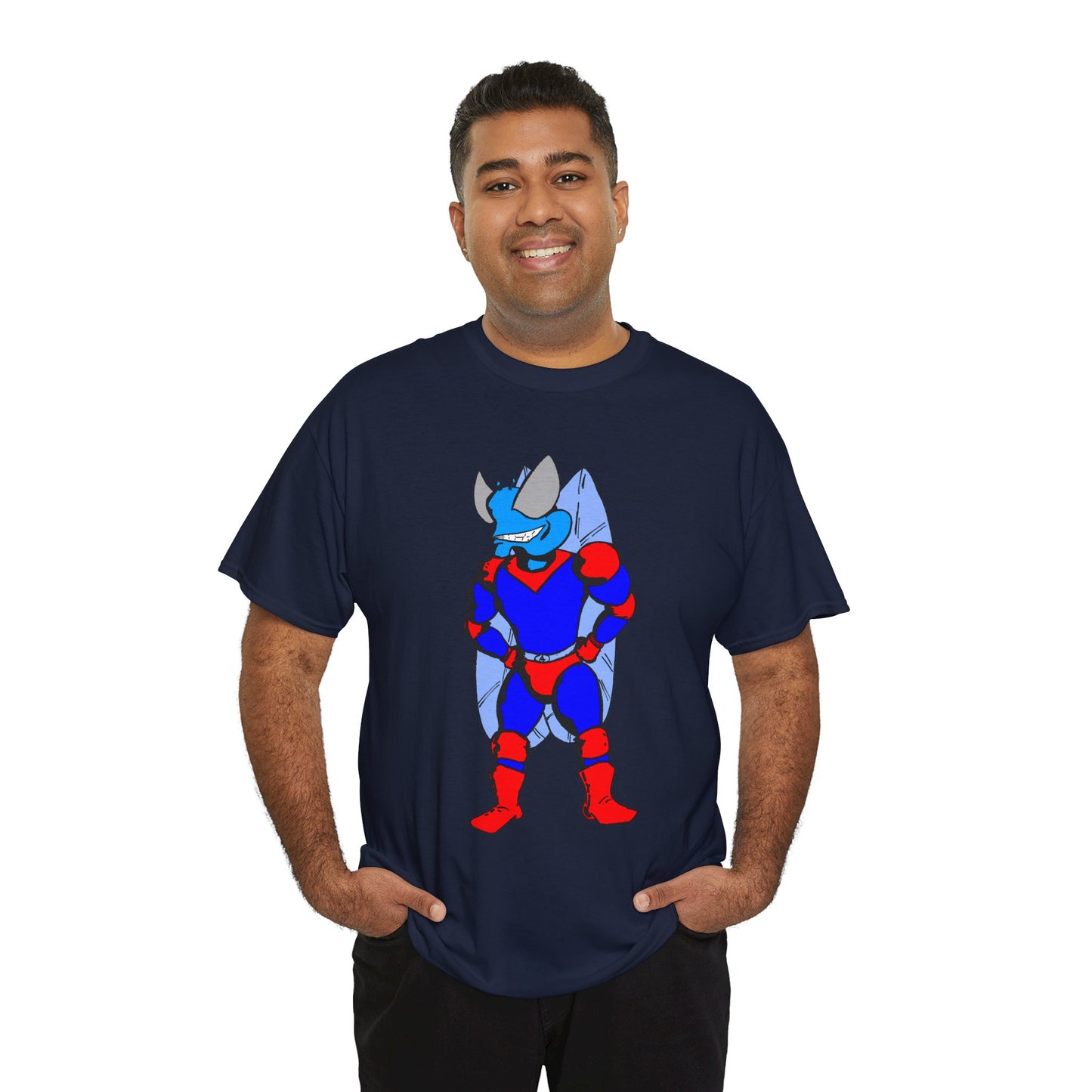 Astro-Fly Hero Graphic Tee - Blue & Red Superhero T-Shirt