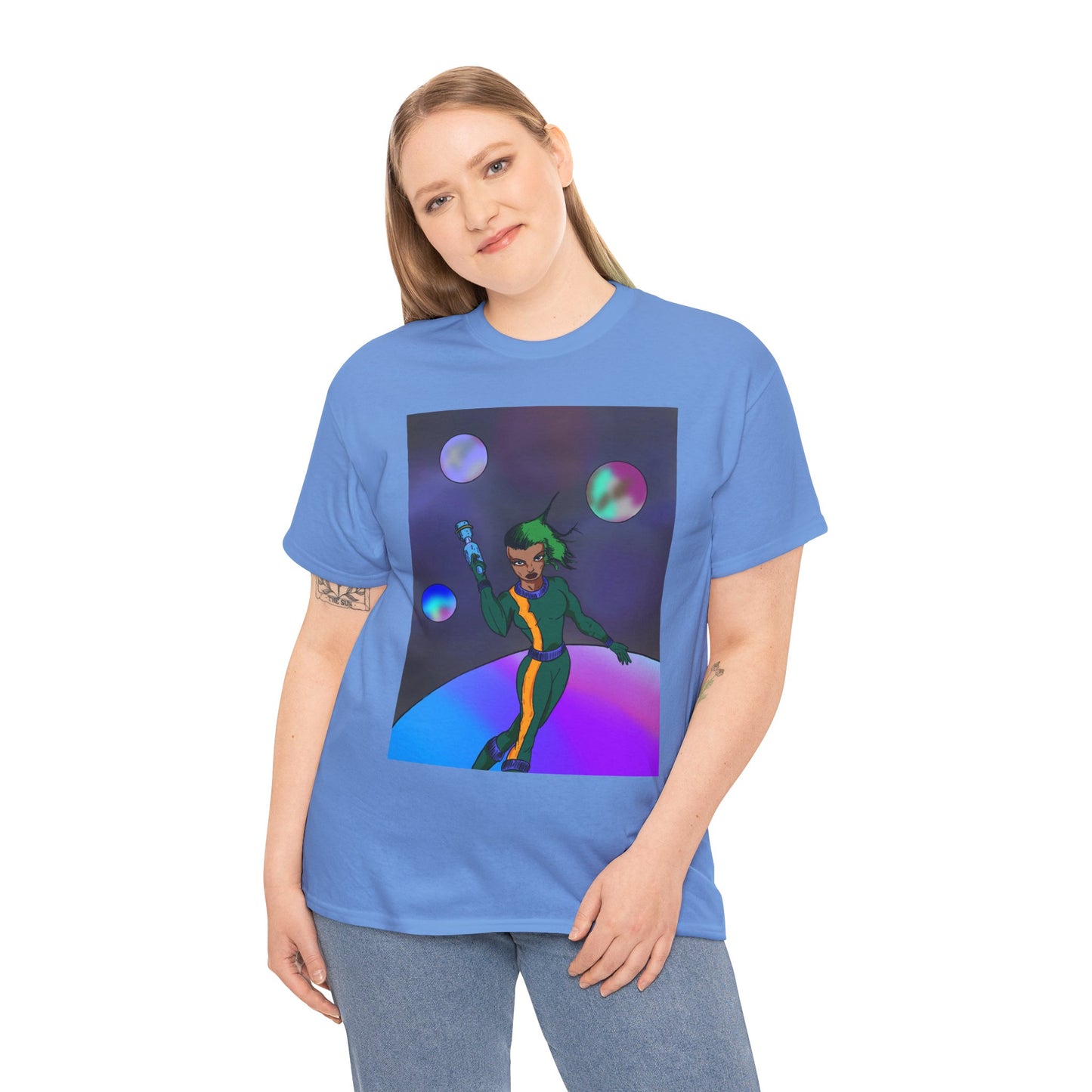 Cosmic Hero Vibe Tee - Unisex Heavy Cotton Tee, Space Art Shirt, Retro Sci-Fi T-Shirt, Gift for Space Lovers, Unique Graphic Tee