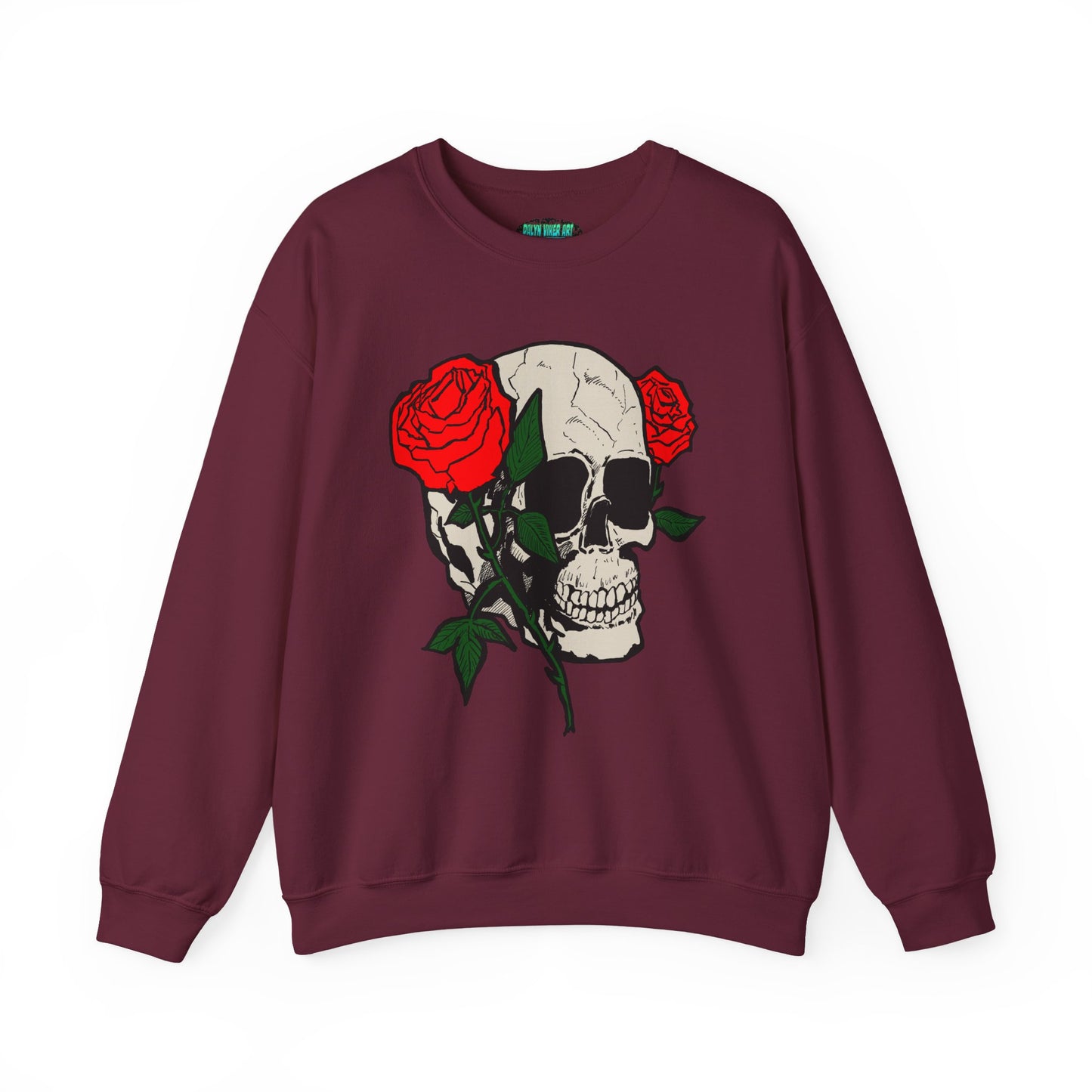 Skull and Roses Crewneck Sweatshirt