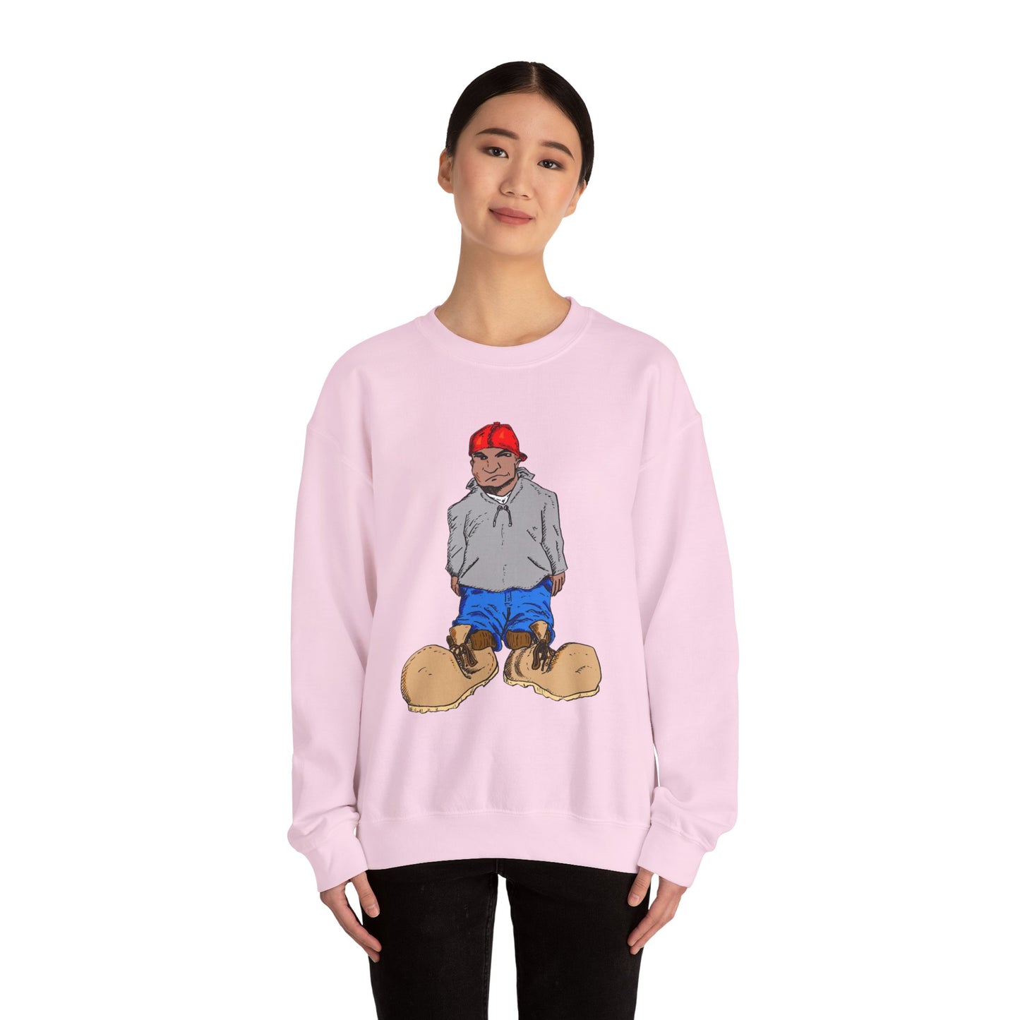 Urban Street Fun Character Boots Art Unisex Crewneck Sweatshirt