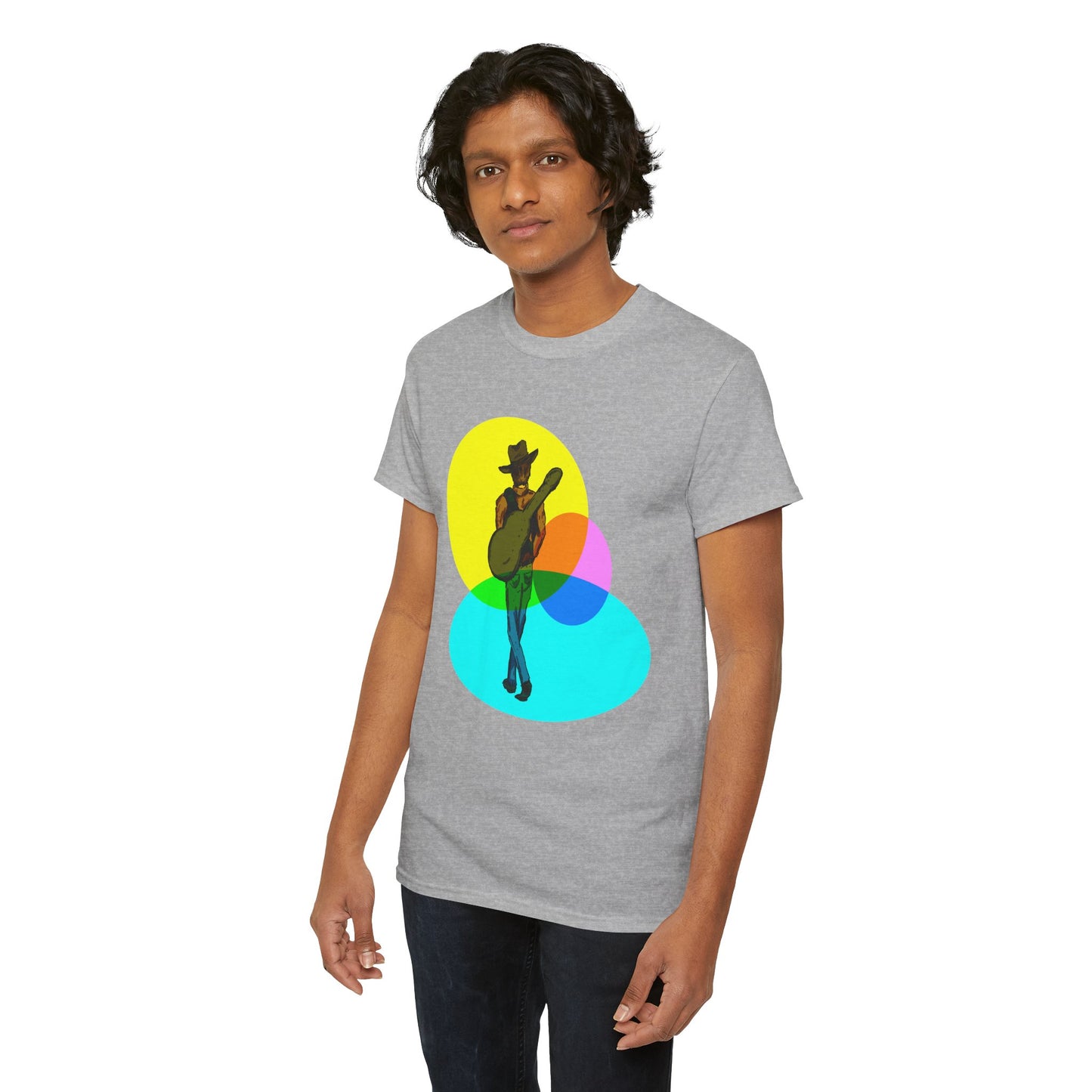 Cowboy Guitar Tee — Colorful Music T‑Shirt