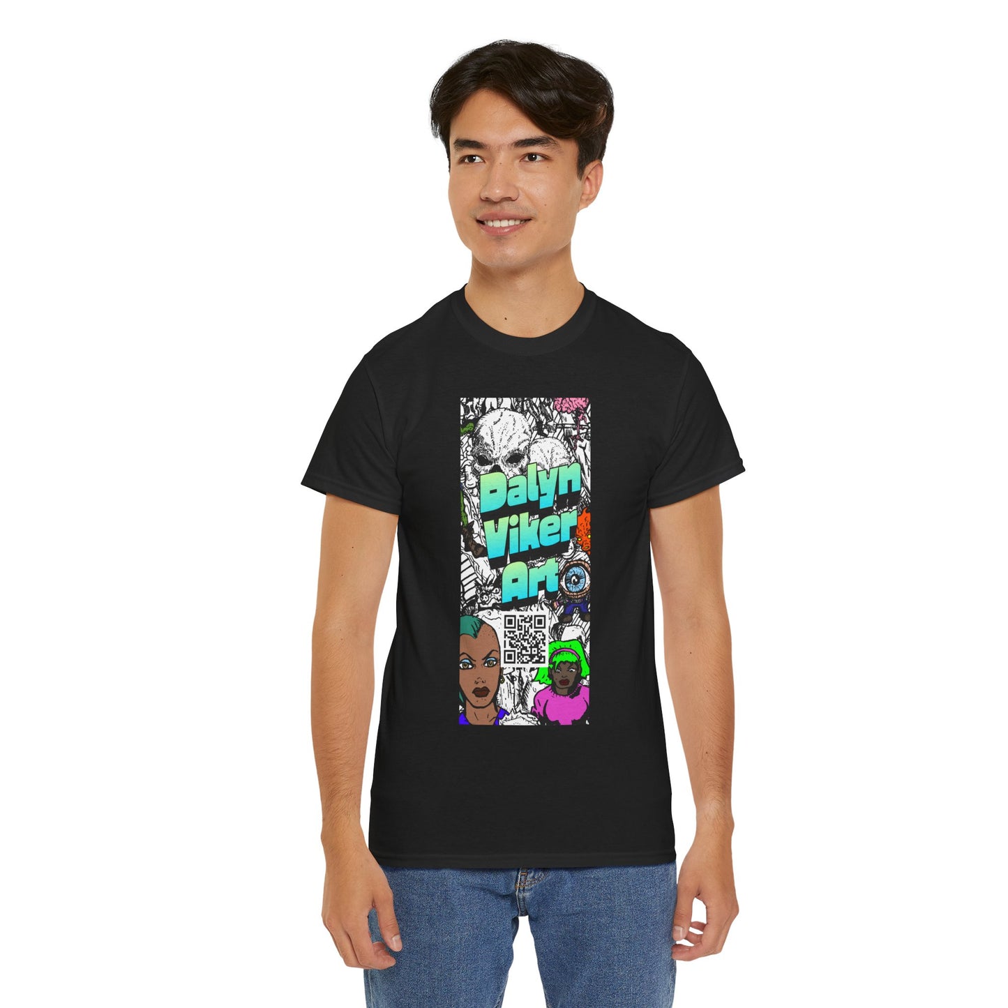 Graphic Art T-Shirt — "Dalyn Viker Art" Vertical Collage Tee