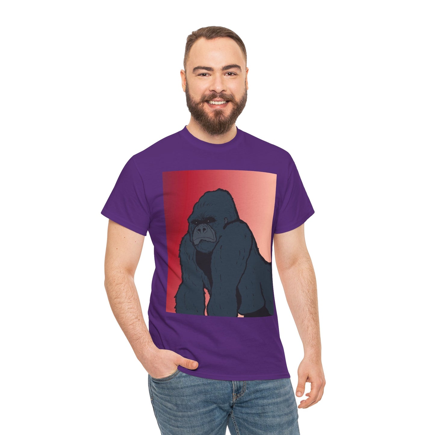 Gorilla Graphic Tee — Vintage Sunset Primate Illustration Shirt