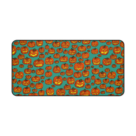 Halloween Pumpkin Desk Mat, Spooky Office Decor, Fall Workspace Accessory, Seasonal Gift, Pumpkin Patch Desk Pad