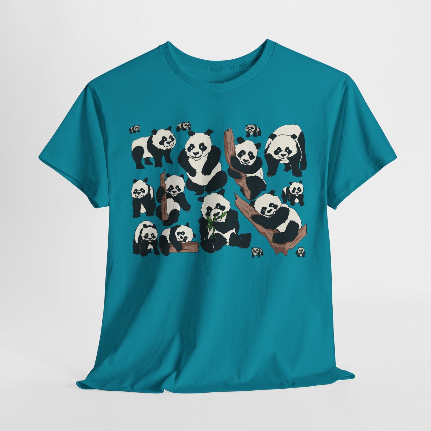 Cute Panda Design Unisex Heavy Cotton Tee | Animal Lover Gift, Casual Wear, Eco-Friendly Apparel, Nature Enthusiast Clothing