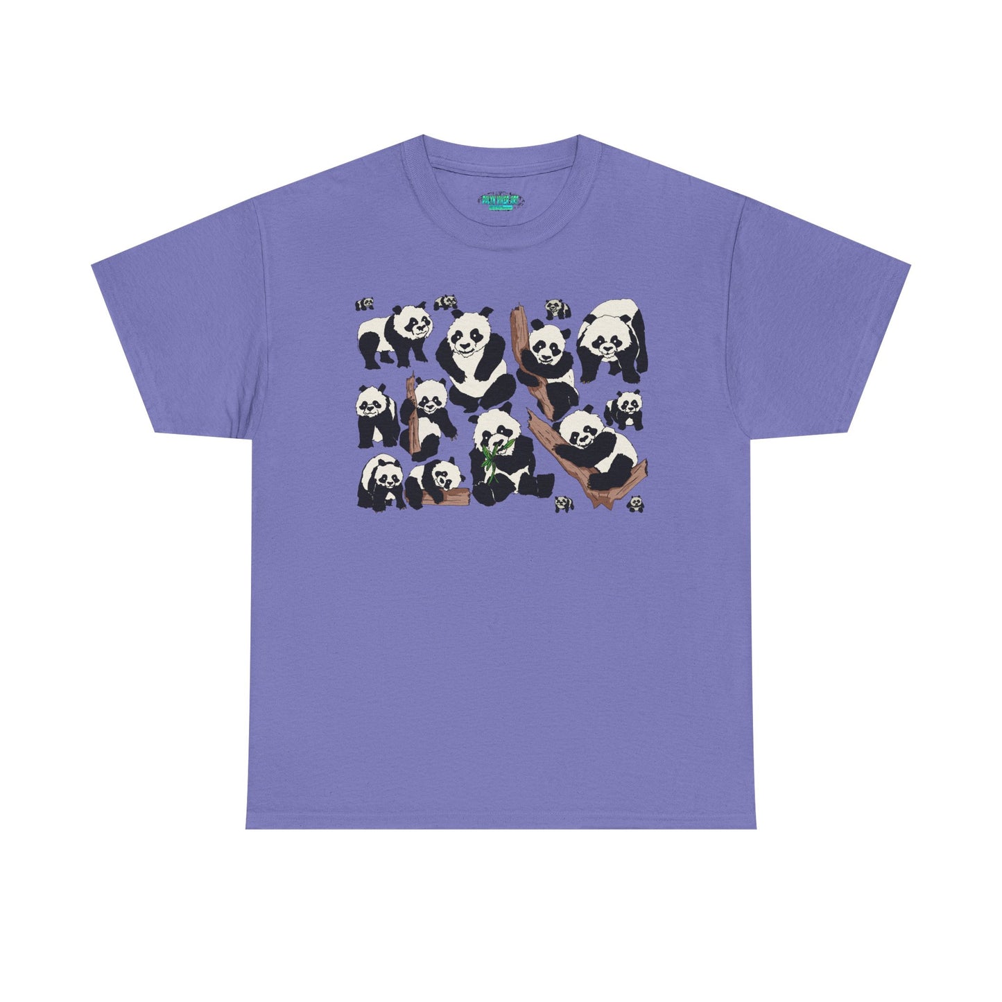 Cute Panda Design Unisex Heavy Cotton Tee | Animal Lover Gift, Casual Wear, Eco-Friendly Apparel, Nature Enthusiast Clothing