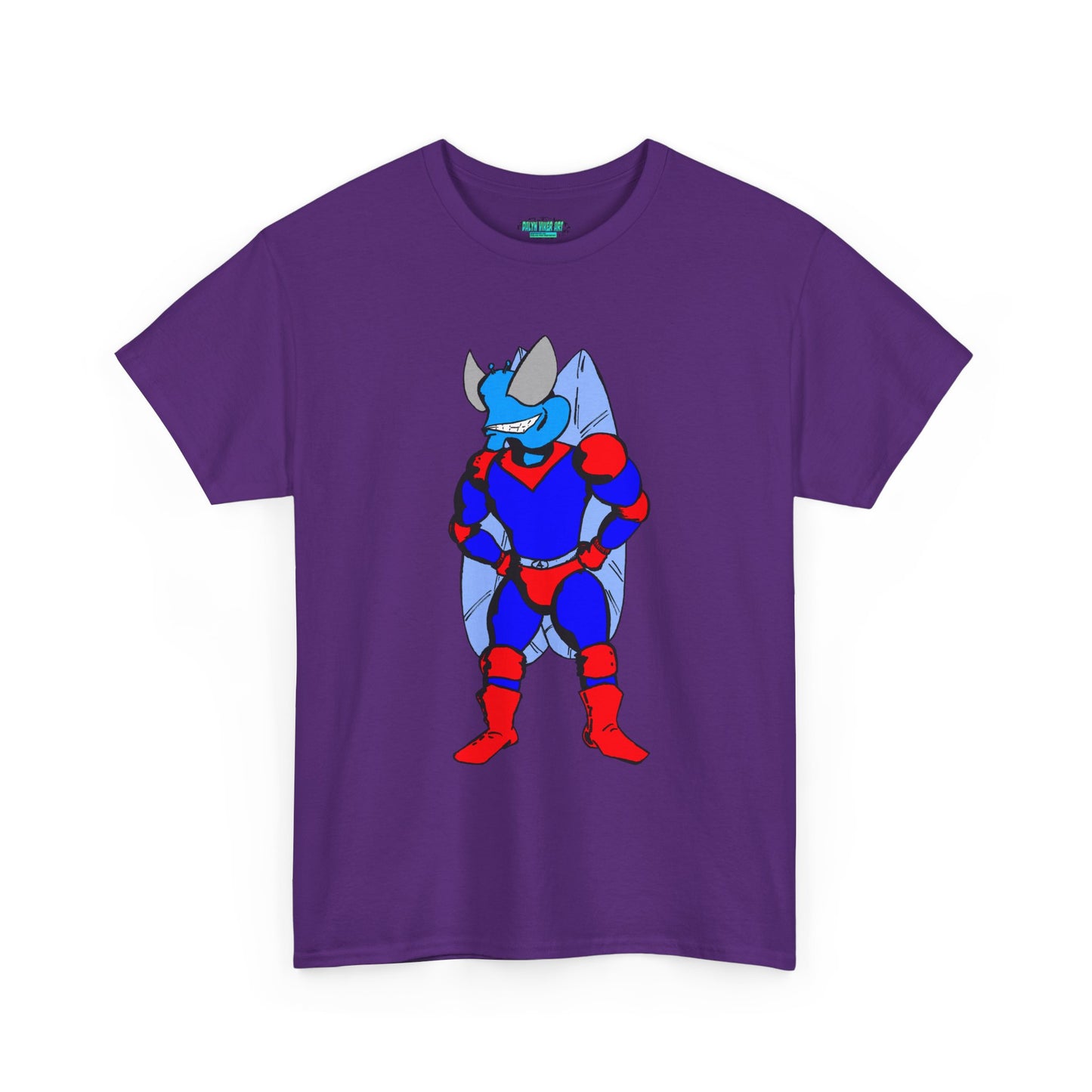 Astro-Fly Hero Graphic Tee - Blue & Red Superhero T-Shirt