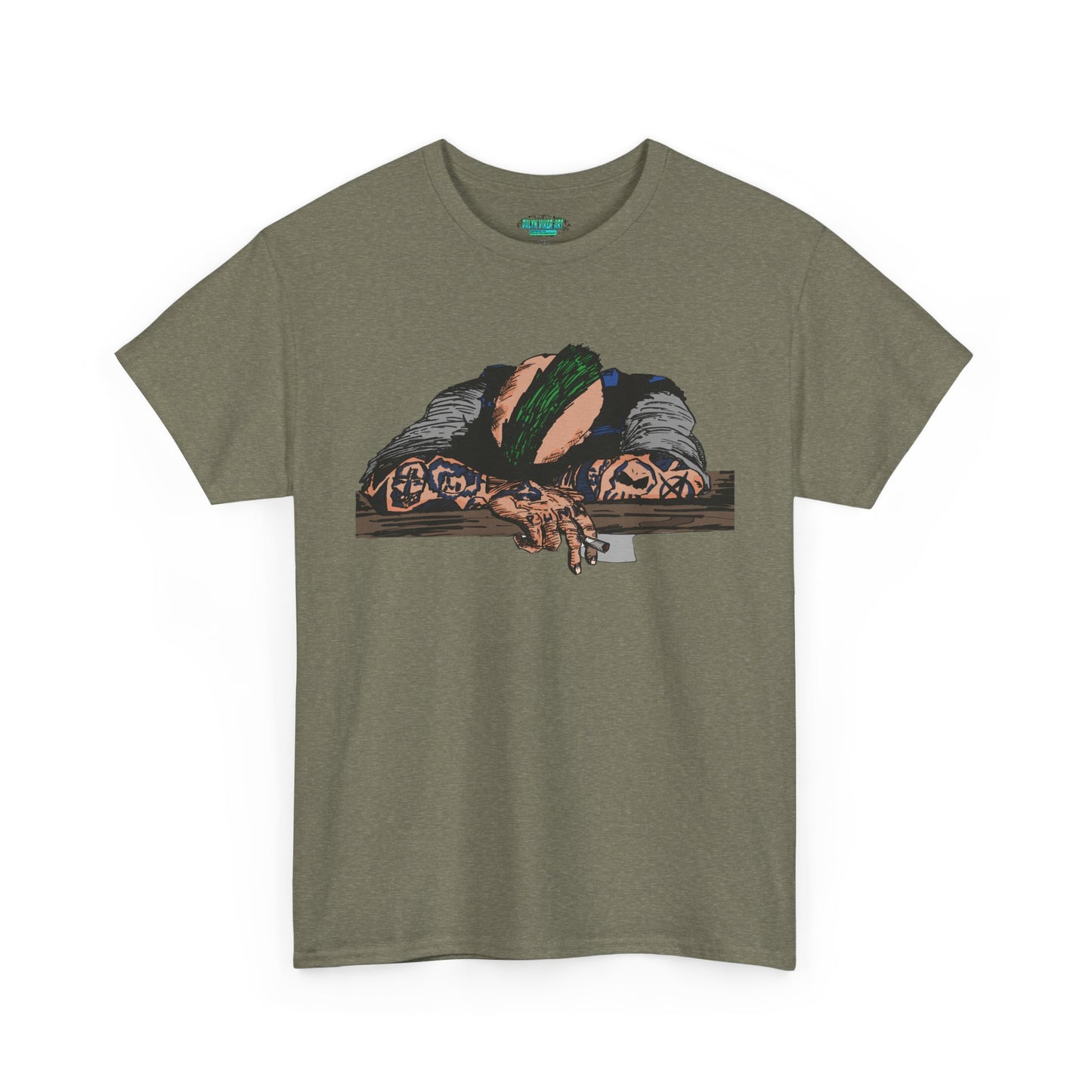 Punk and Done Stylish Unisex Heavy Cotton Tee with Artistic Print, Casual Tee, Graphic T-Shirt, Gift for Art Lovers, Everyday Wear, Unique Art Apparel