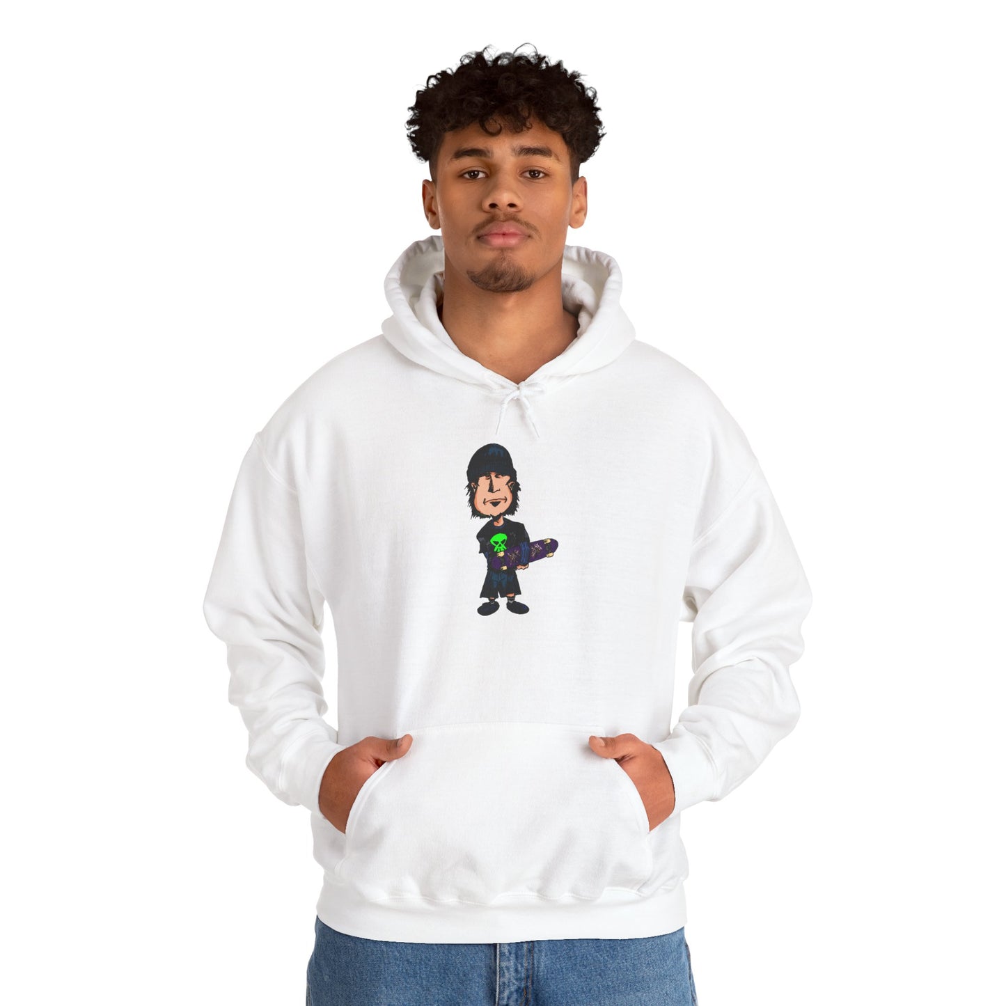 Rude Skater Dude Cartoon Hoodie – Skate Punk Sweatshirt