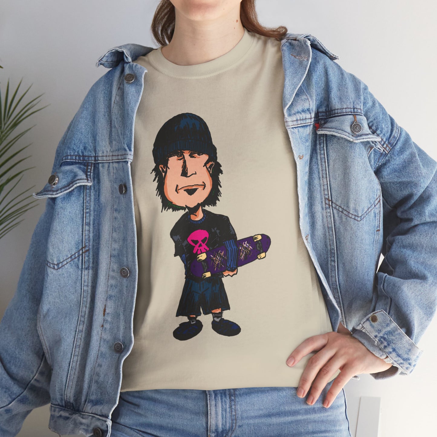 Rude Skater Dude - Skate Punk - Skater Kid Cartoon T‑Shirt — Cute Skateboarder Graphic Tee