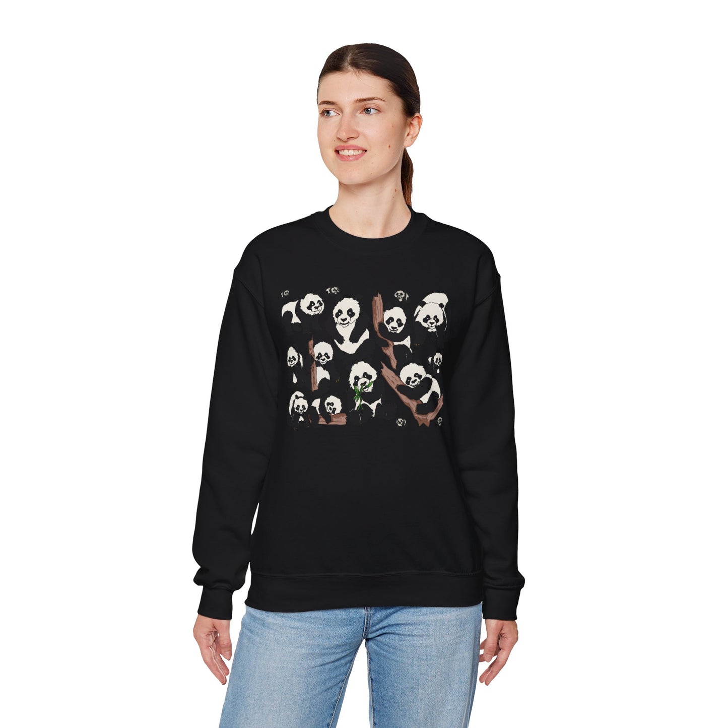 Cozy Panda Crewneck Sweatshirt - Soft Unisex Heavy Blend