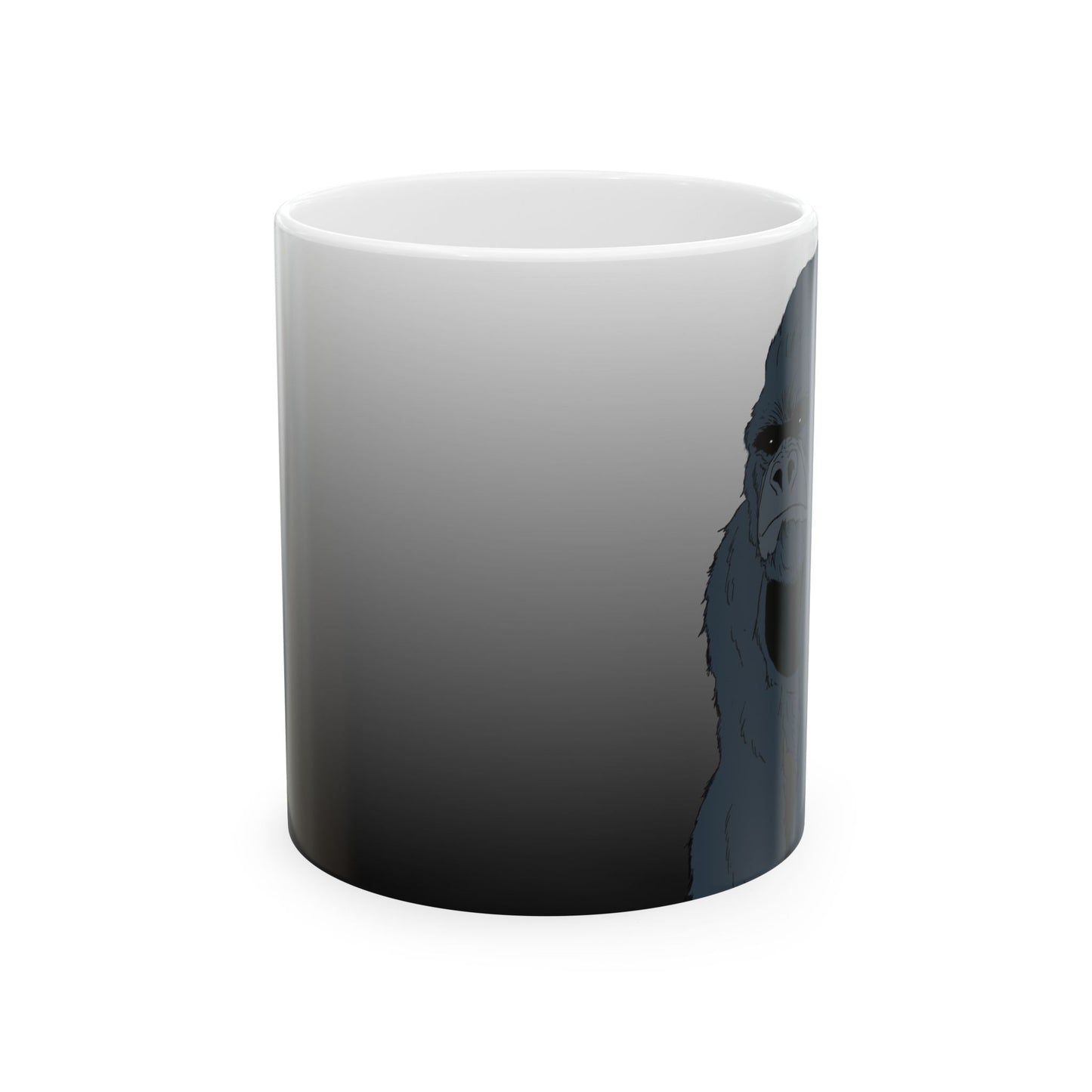 Gradient Ceramic Mug with Gorilla — Coffee Cup