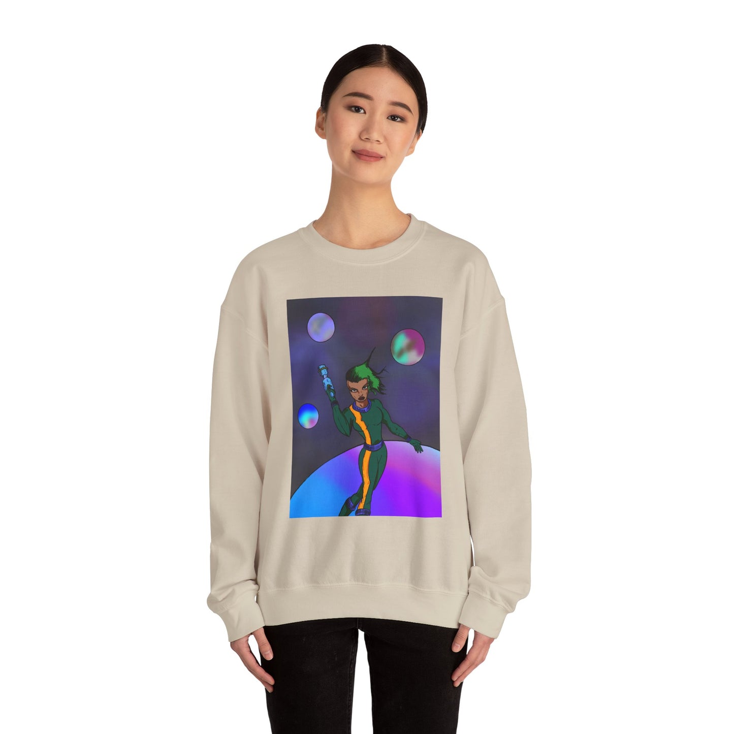Cosmic Character Crewneck Sweatshirt – Fun, Unisex Design for Casual Style