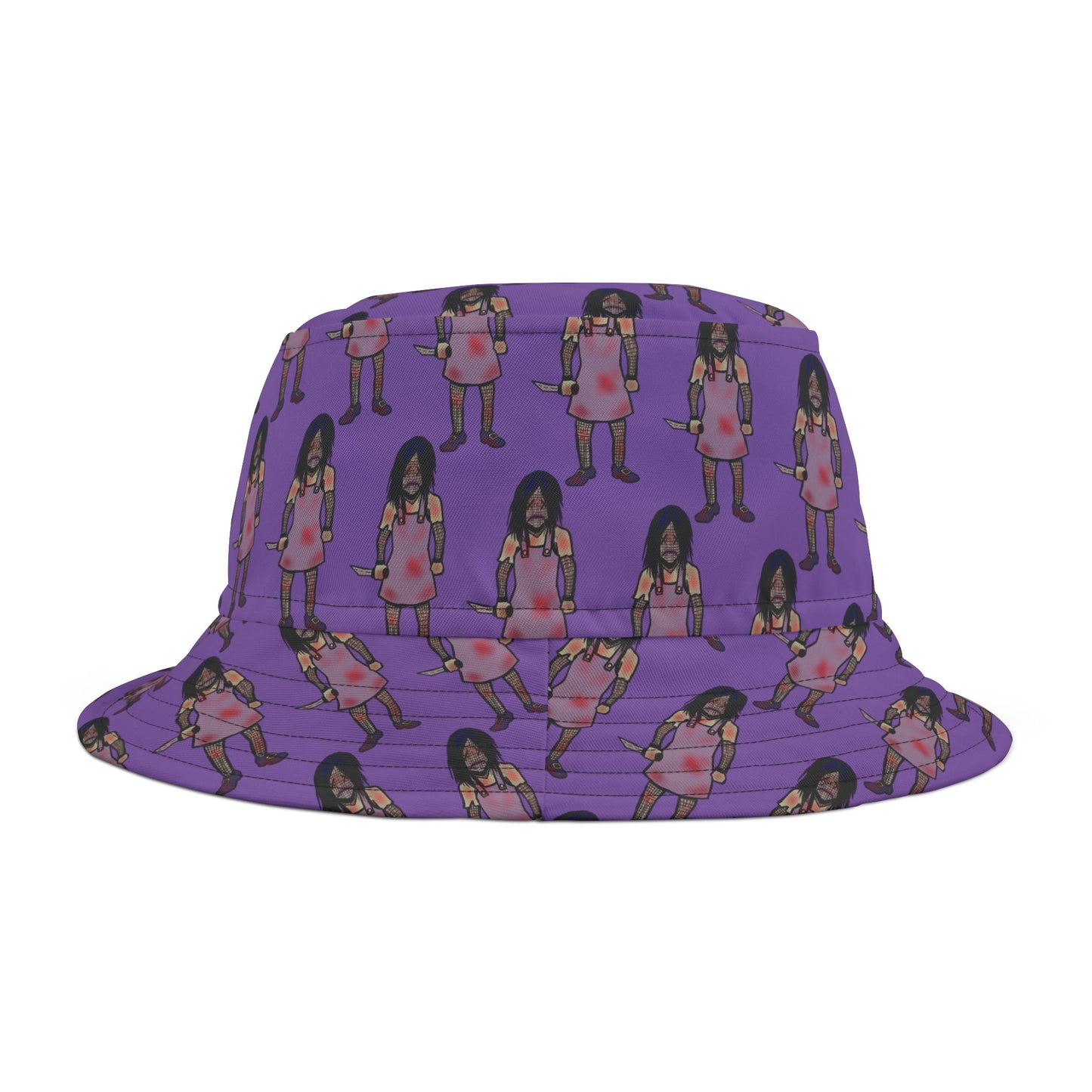 Vibrant Evil Doll Graphic Bucket Hat, Stylish Summer Accessory, Fun Outdoor Wear, Unique Festival Hat, Trendy Sun Protection