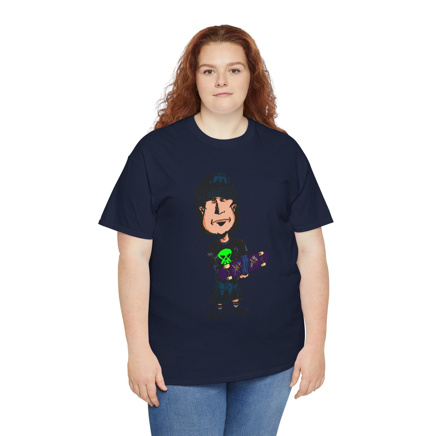 Rude Skater Dude - Skate Punk Cartoon Tee – Boy with Skateboard Graphic Shirt