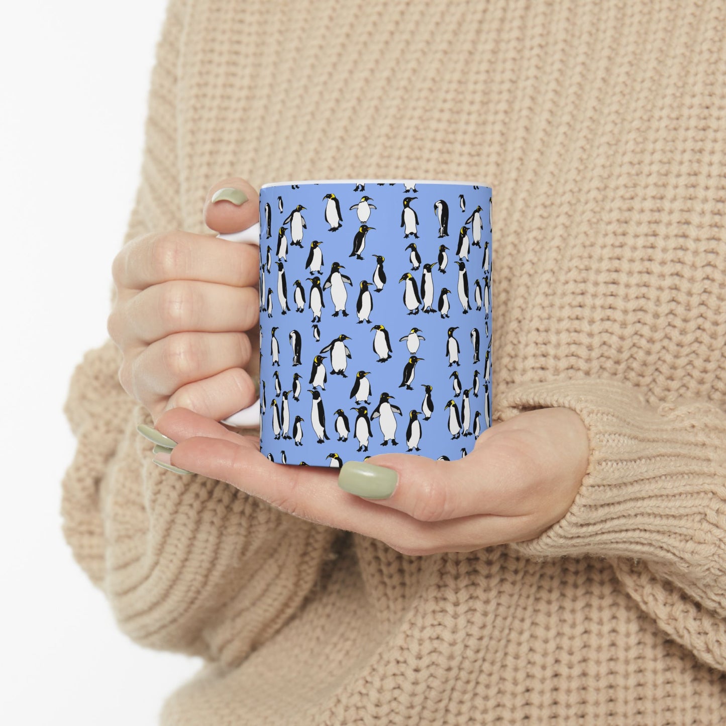 Rookery of Whimsical Penguins Ceramic Mug - Perfect for Coffee Lovers, Penguin Gifts, Cute Kitchen Decor, Unique Holiday Mug, Animal-Themed Drinkware