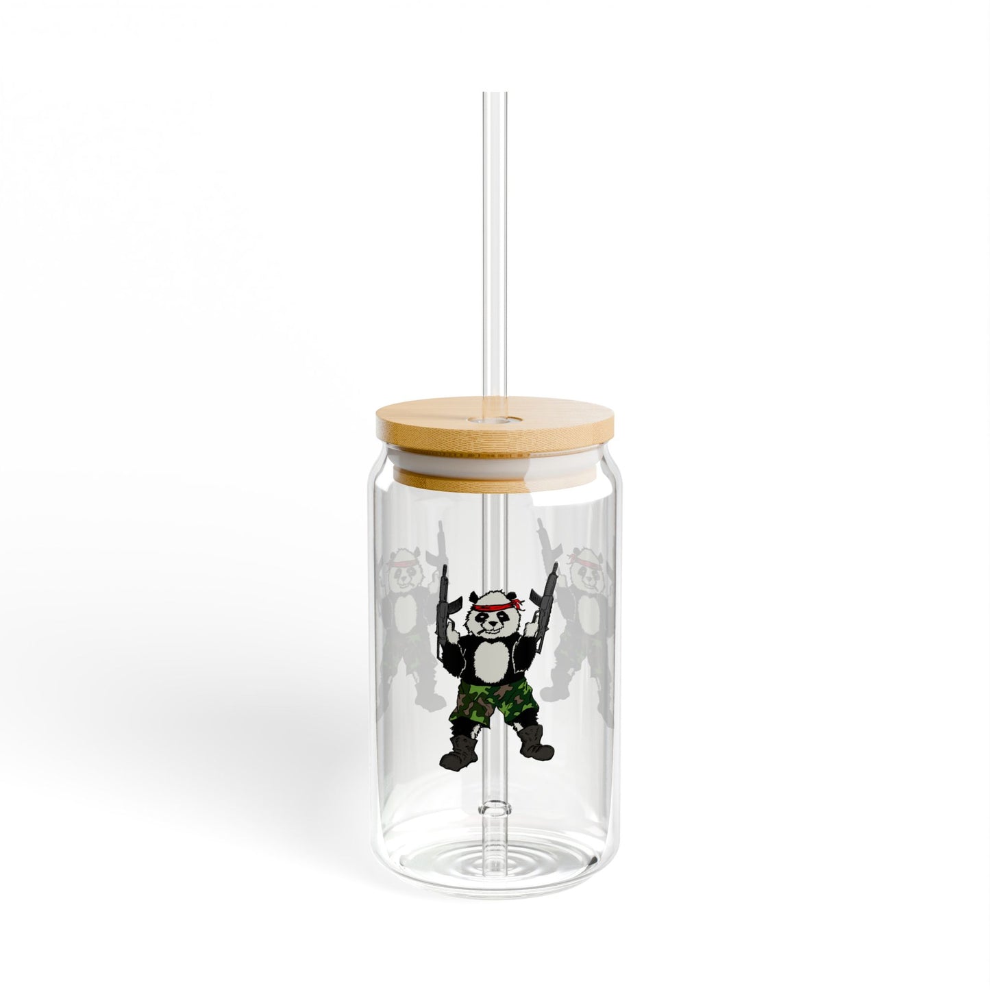 Sipper Glass - Panda Guns